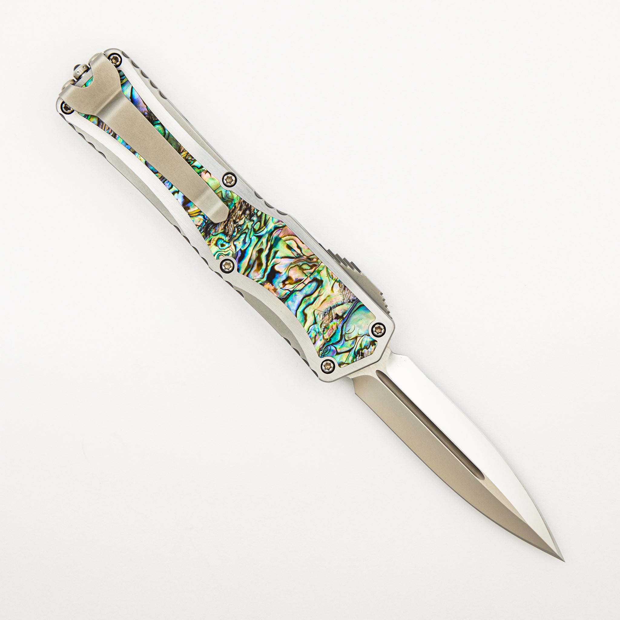 Colossus - D/E High Polish - Stainless Steel Handle w/ Abalone Inlays S/N 005
