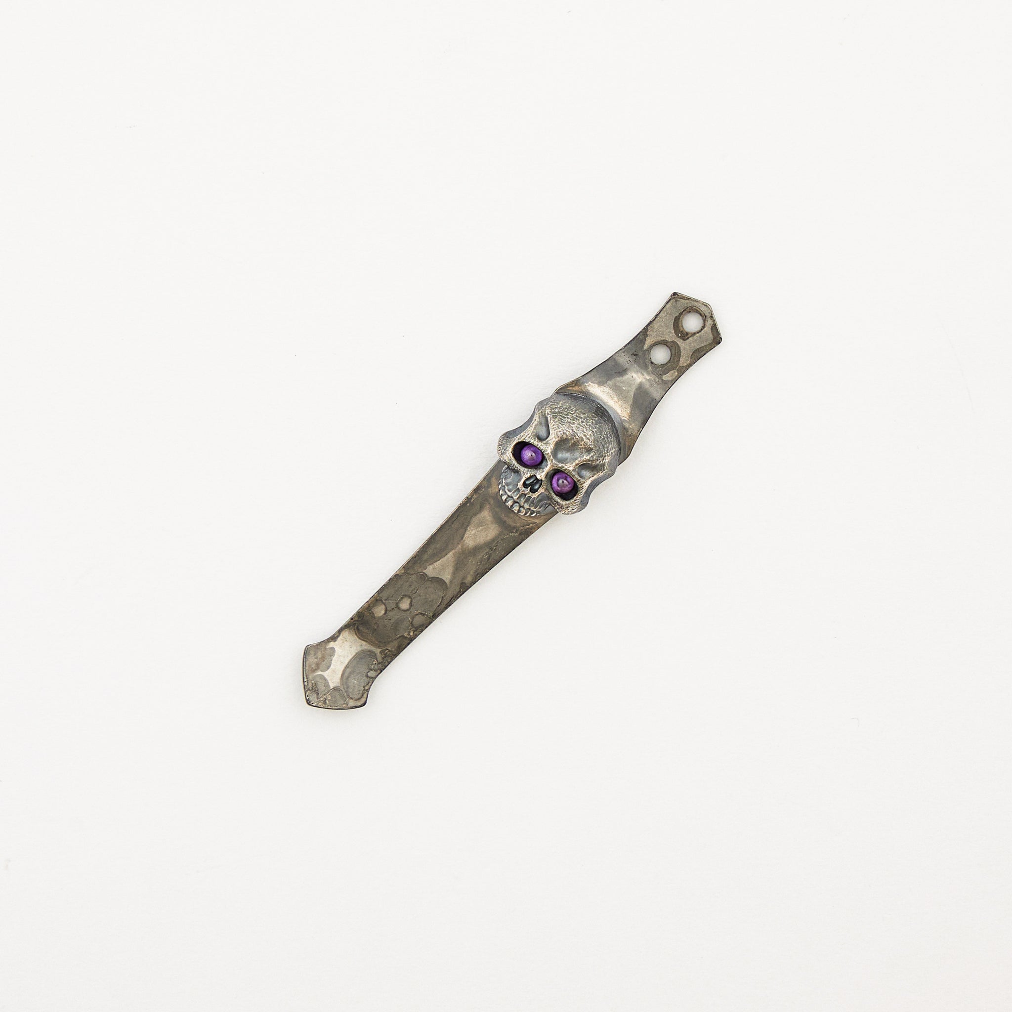 Small Silver Purple Vigilant Warrior Two Hole Narrow Dragontail Clip