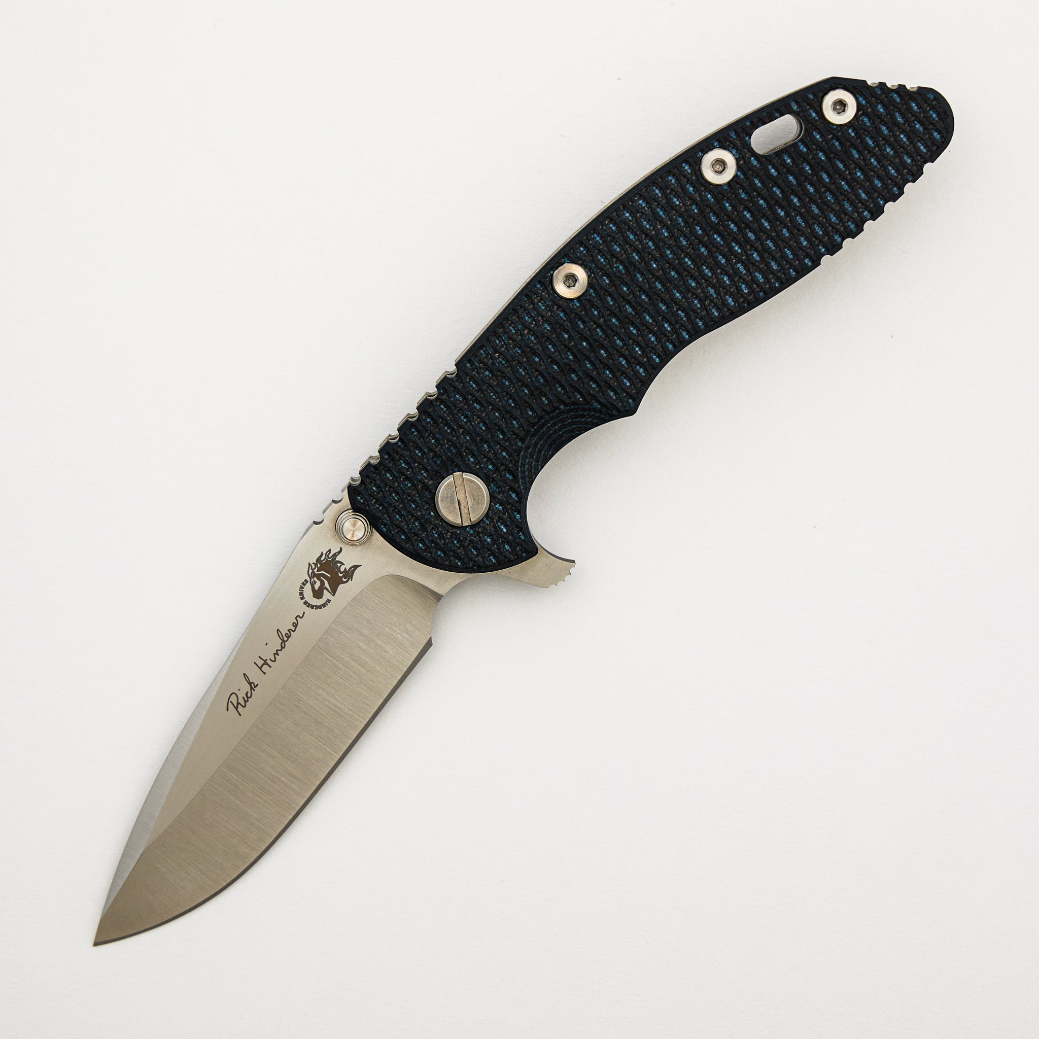 XM-18 3.5" - Slicer - Stonewash - Black and Blue G10