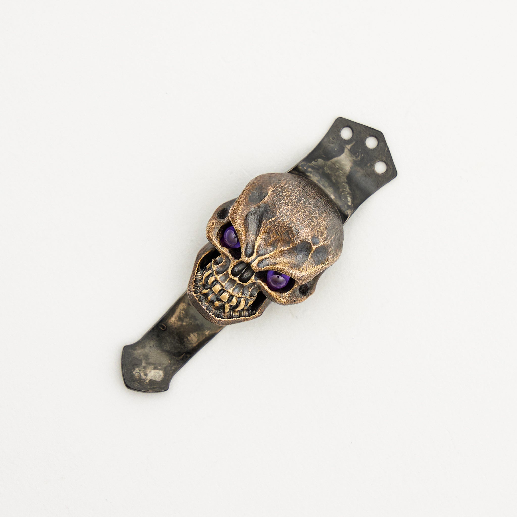 Bronze Vigilant Wicked Darkness W/ Purple Eyes 3 Hole Pocket Clip