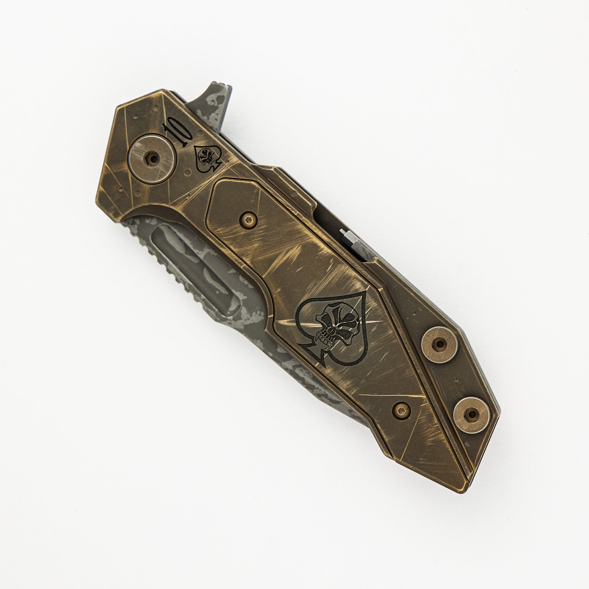 Hinderer Fulltrack Card Series - Spanto S45VN Blade - Tri-Way - 10 of Spades