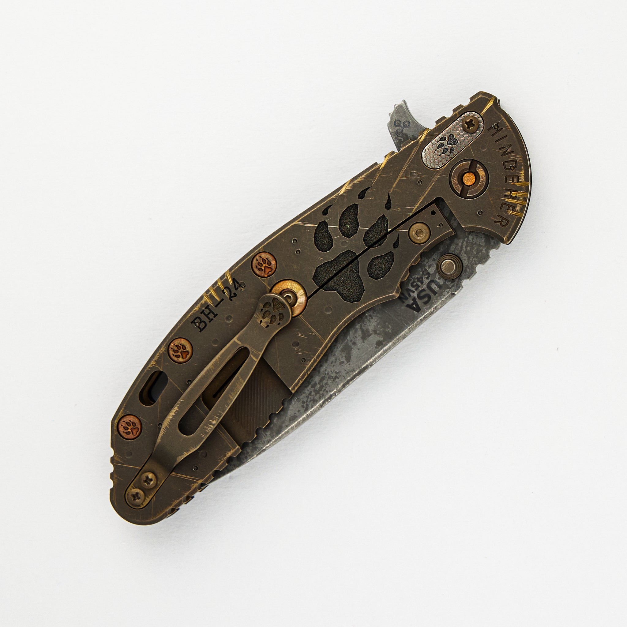 Hinderer XM-24 4.0" - S45VN Slicer Hollow Grind Tri-Way Battle Hound Black G10