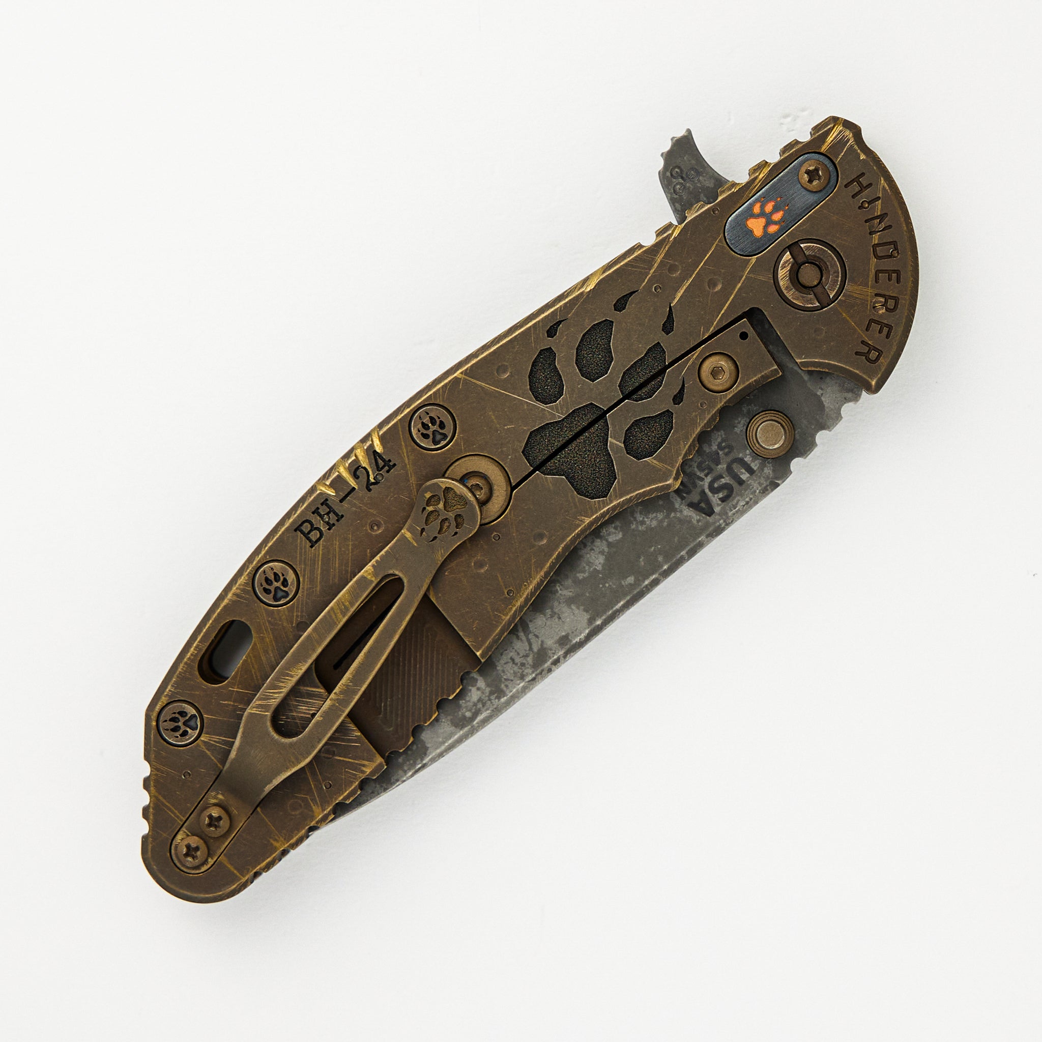 Hinderer Knives XM-24 - S45VN Slicer Hollow Grind  - Tri-Way - Battle Hound - OD Green G10