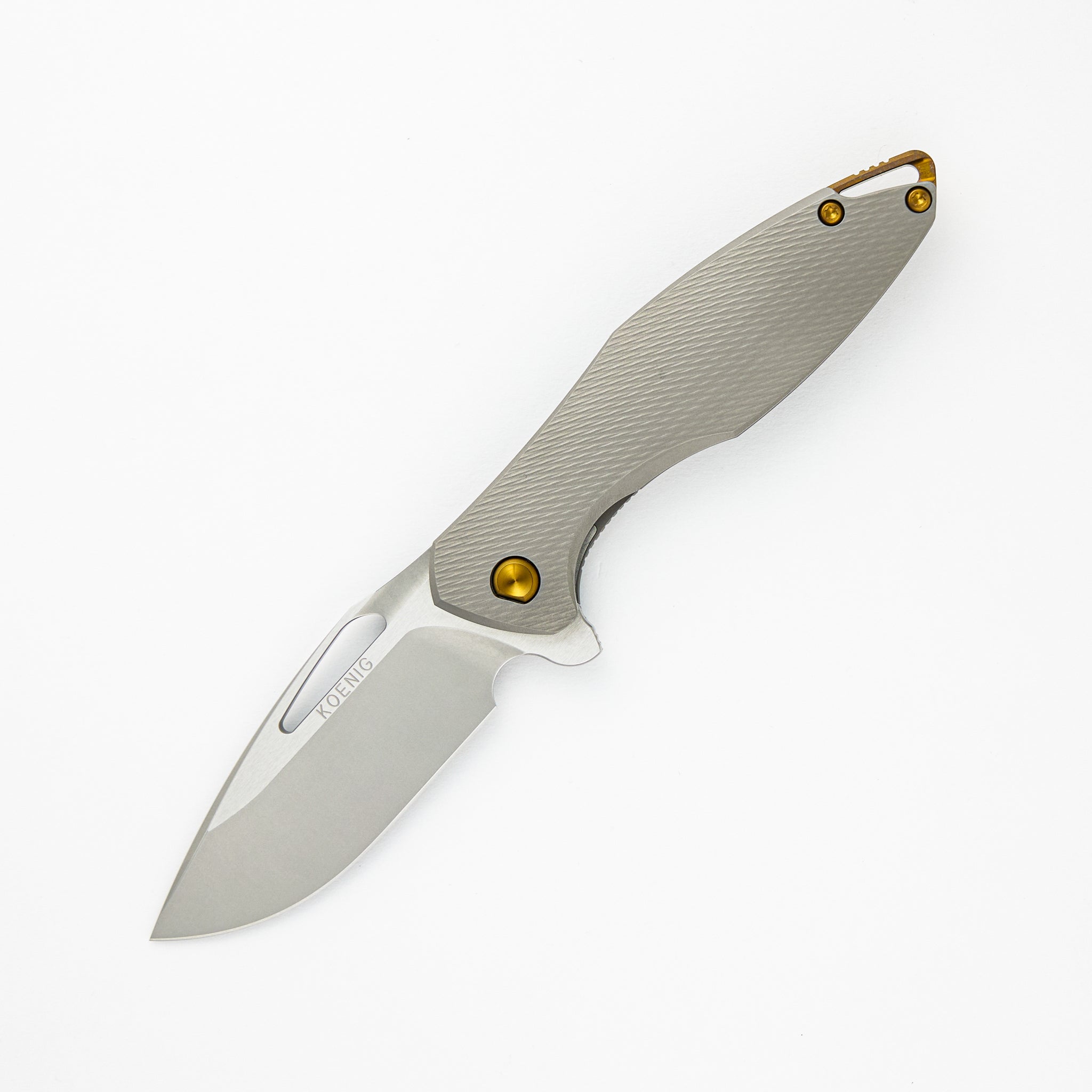 Koenig Mini Arius - Corda Pattern - Titanium Handle - 20CV Blade