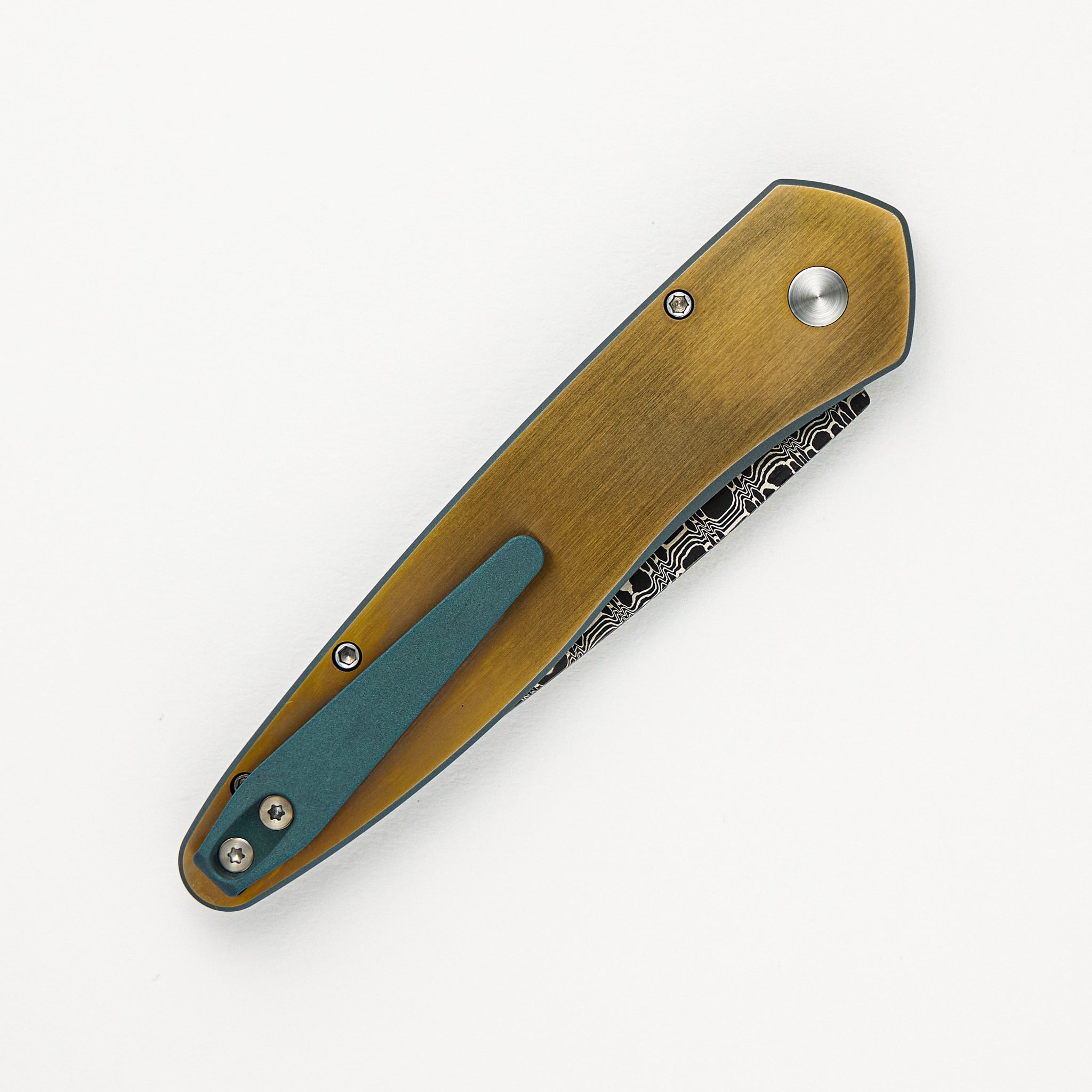 Pro-Tech Knives Newport - Custom 001 - Green/Bronze Ti Wave Handle - Vegas Forge Blade #16 of 60