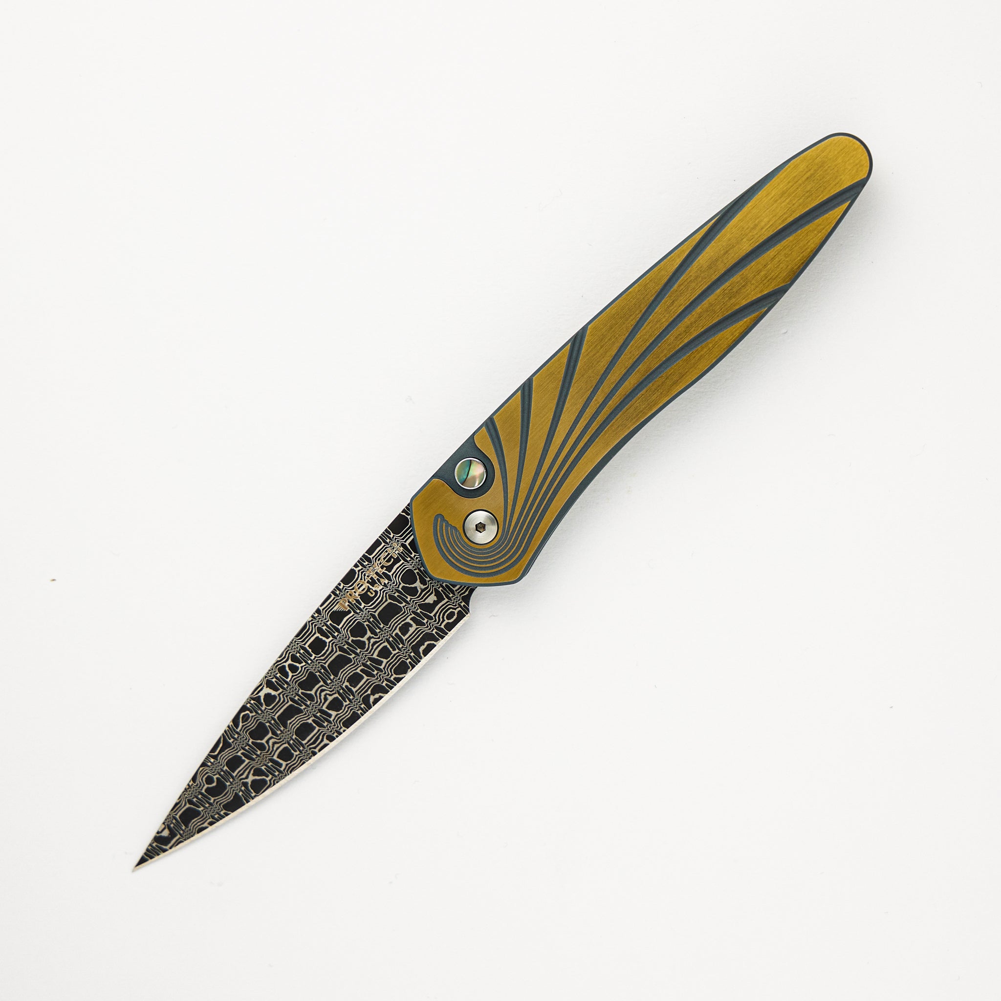 Newport - Custom 001 - Green/Bronze Ti Wave Handle - Vegas Forge Blade #16 of 60