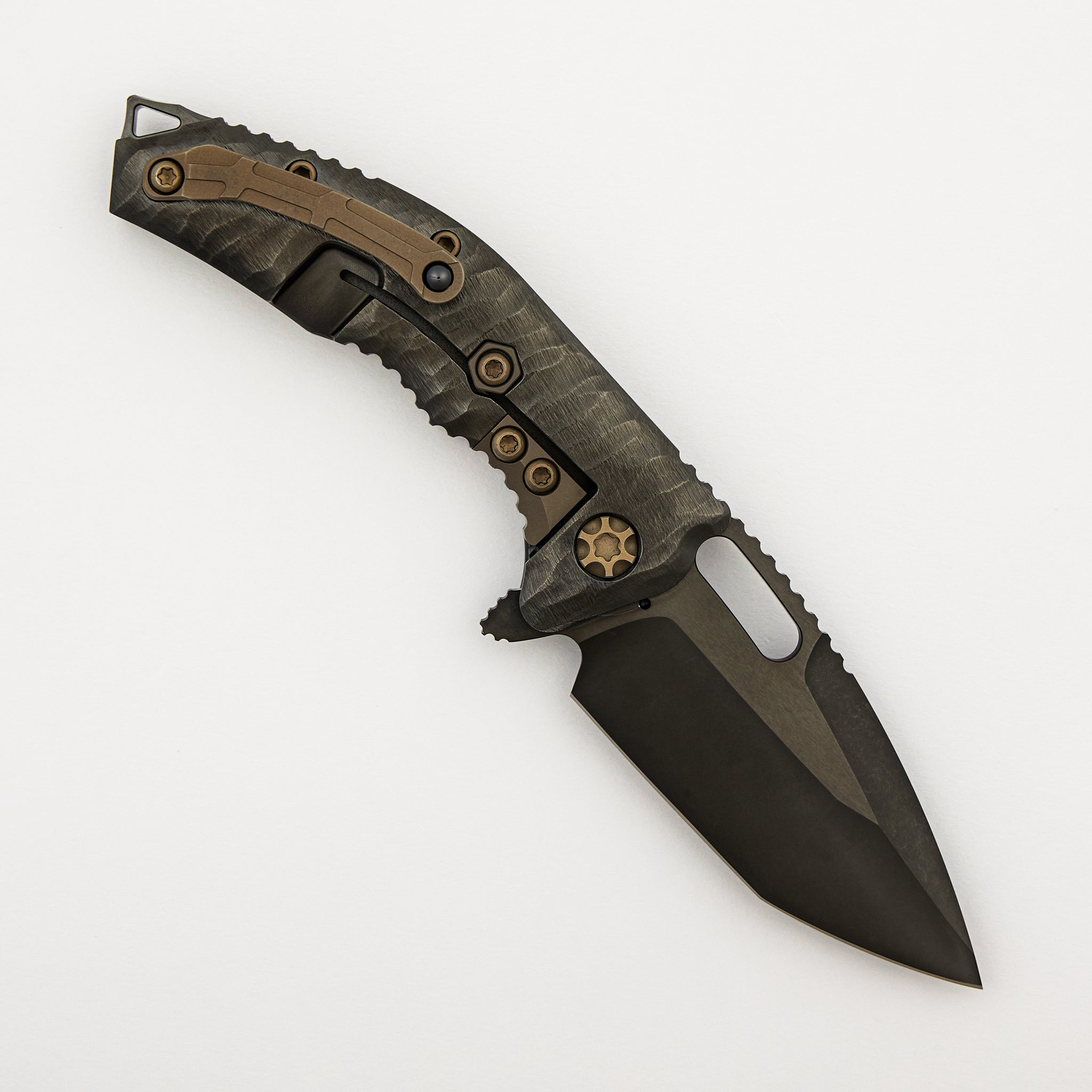 John Gray Collaboration Medusa Manual - Tanto DLC Blade - Rockec DLC Chassis - Bronze Hardware - S/N 004