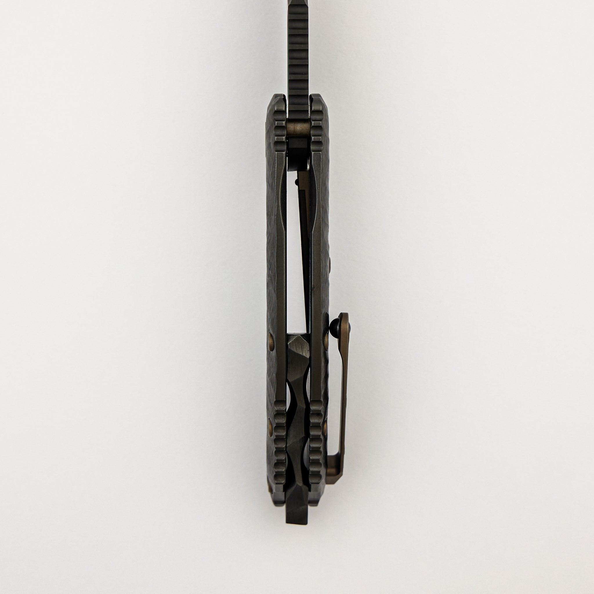 John Gray Collaboration Medusa Manual - Tanto DLC Blade - Rockec DLC Chassis - Bronze Hardware - S/N 004