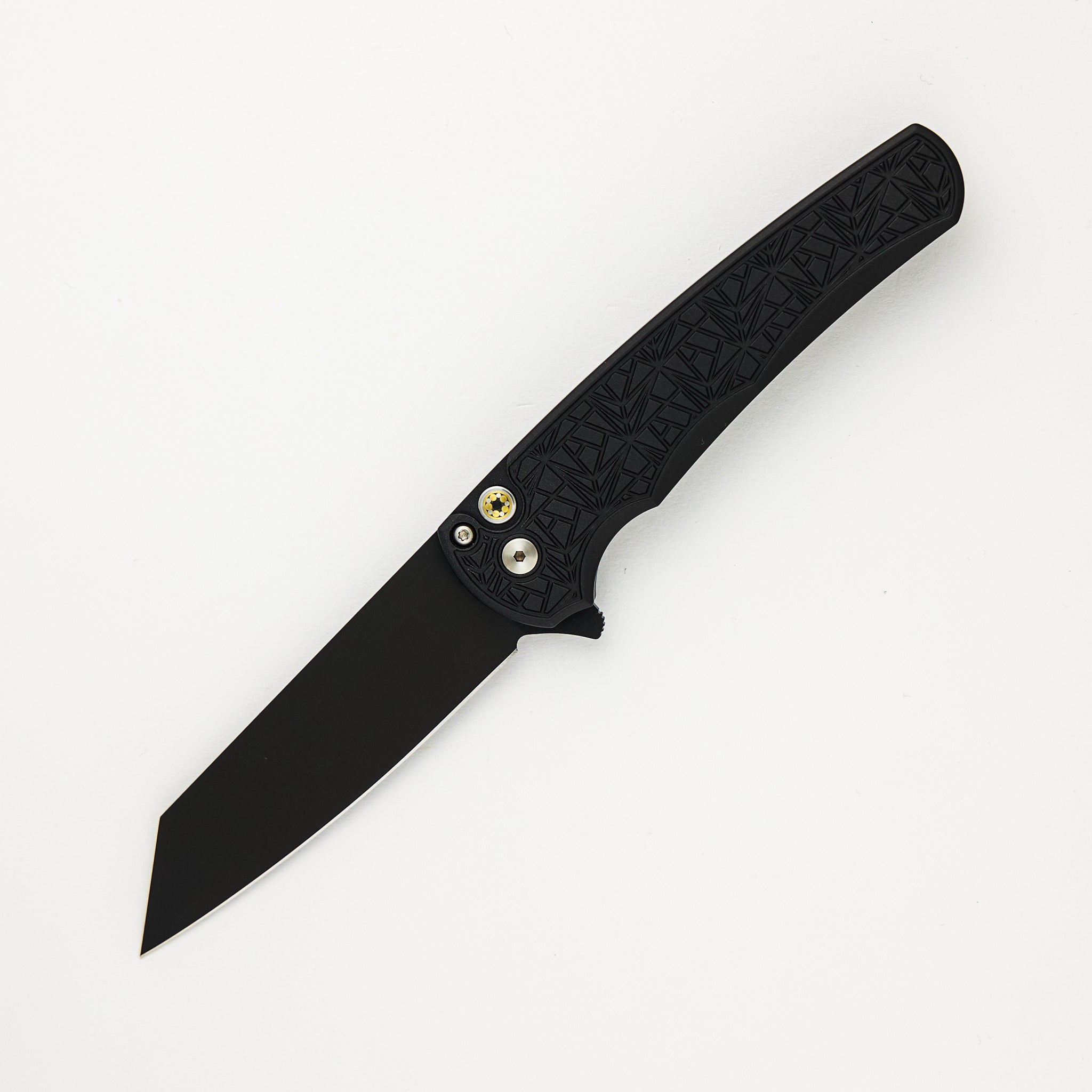 Malibu Flipper - 2024 Malibu.001 Ltd. First Run - Black "Nexus" Textured Handle - DLC Black 20CV Reverse Tanto Blade