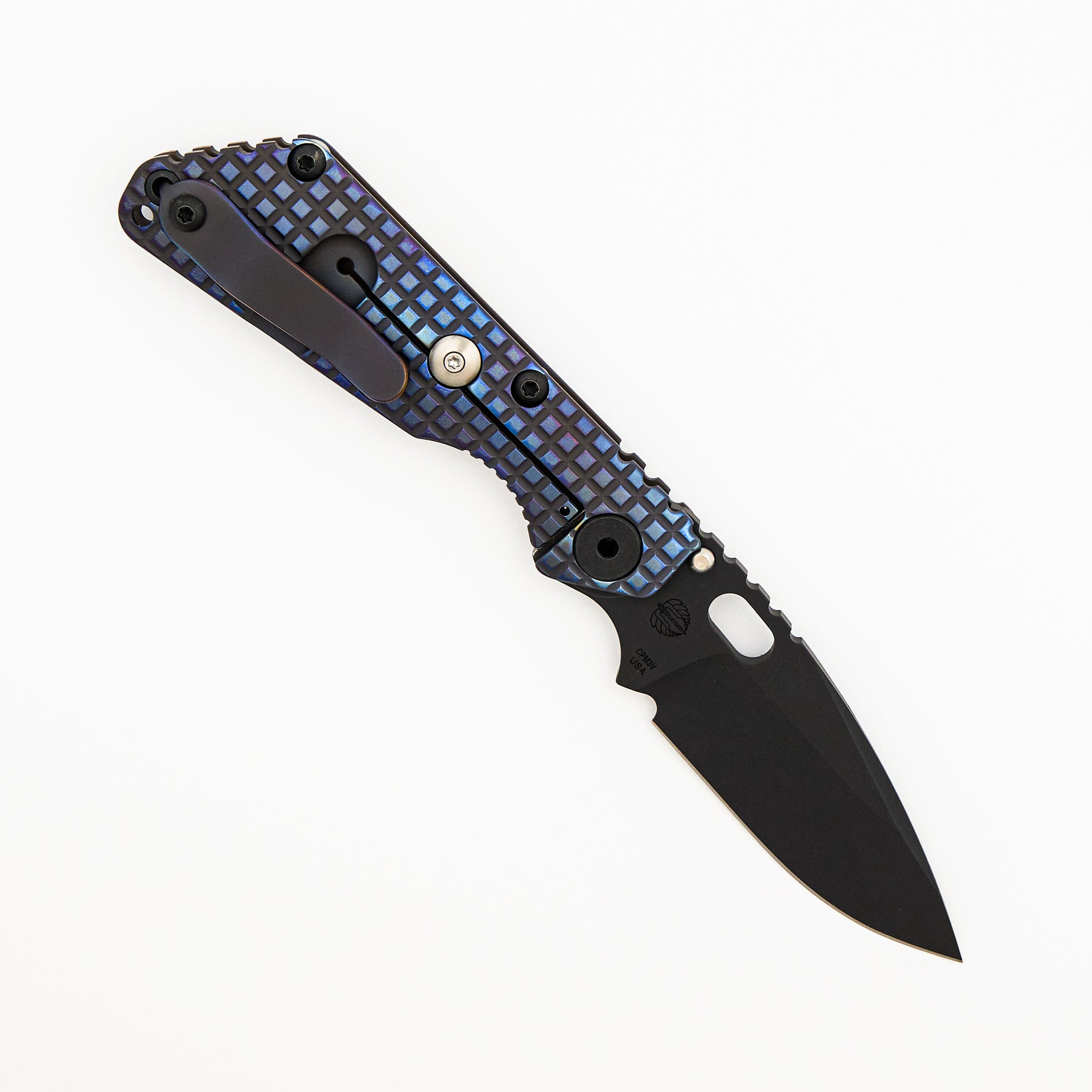 SNG MEFP - Drop Point CPM 3V Blade - Purple Frag Pattern Titanium Handle