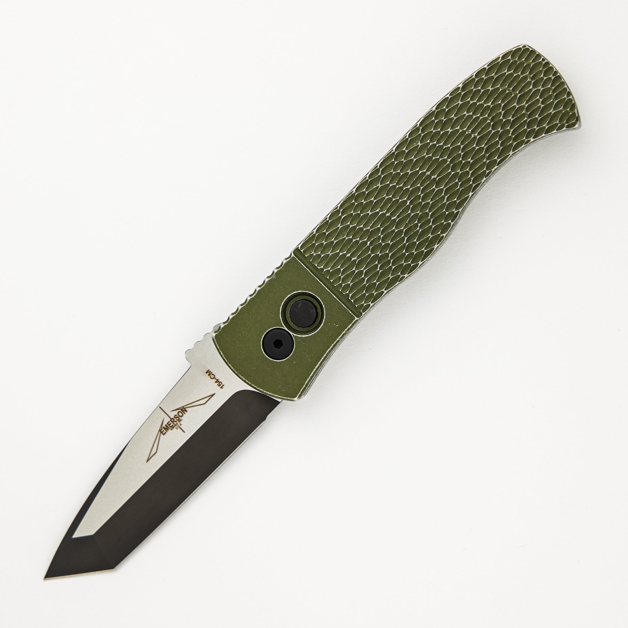 Pro-Tech Knives CQC7 Auto - Emerson Design Green "Battle Worn" Textured Handle E7T15-BW Green