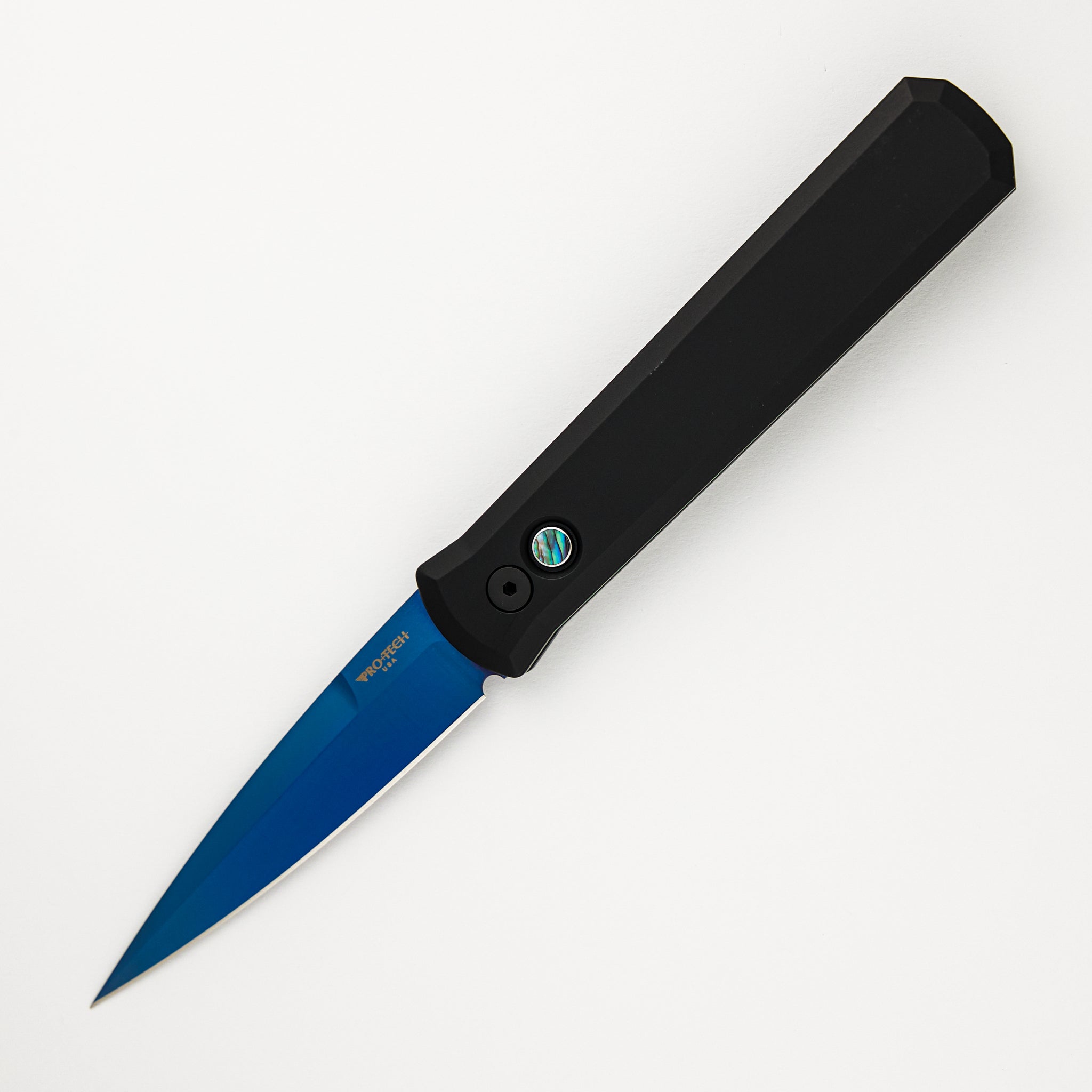 Pro-Tech Knives Godfather 921 SB - Black Aluminum Handle - Sapphire Blue Blade