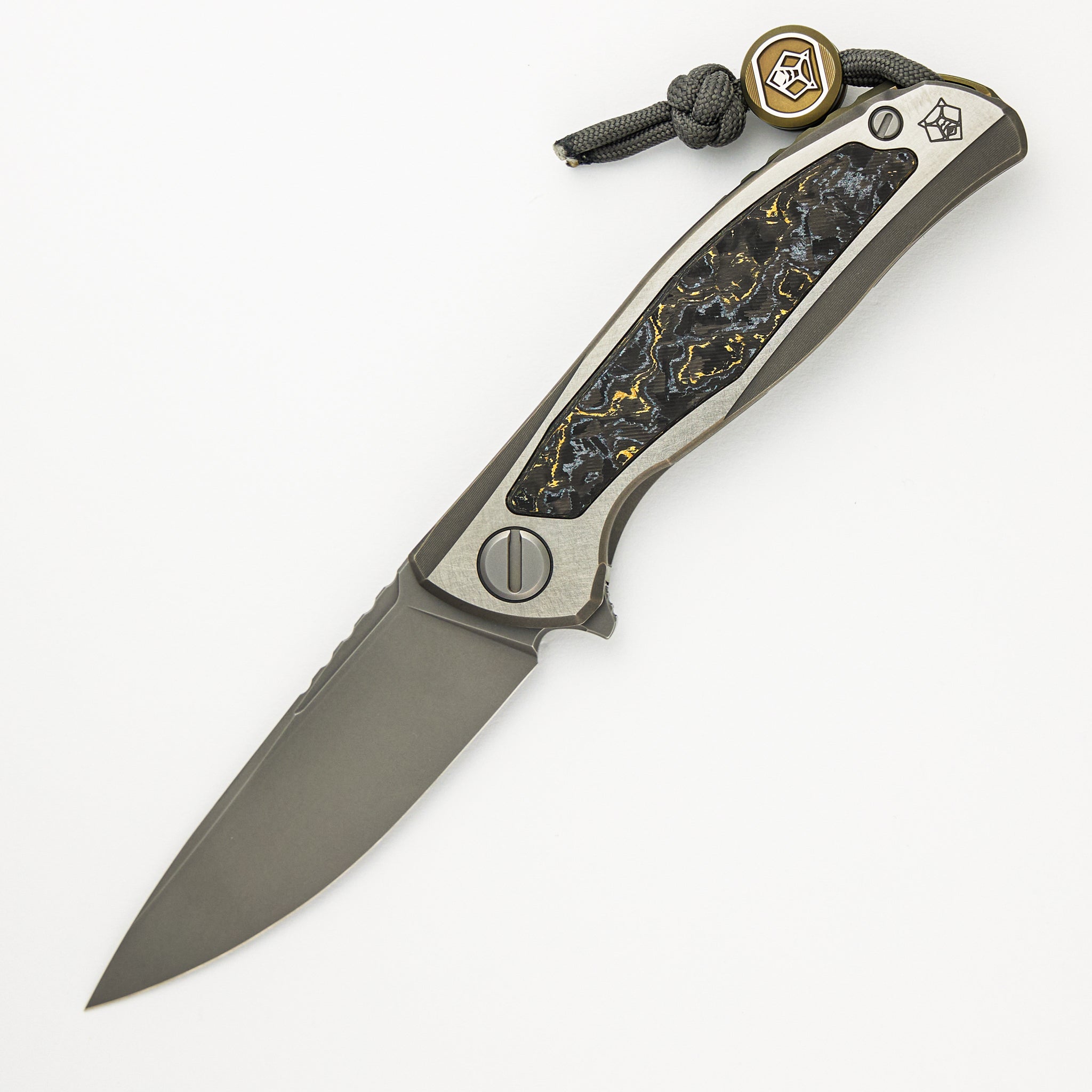 Shirogorov F95NL Gen. 5 - Blade Show Exclusive 2024 - M390 Blade - Titanium Handle - Golden Spark TechnoCarbo Inlays - MRBS