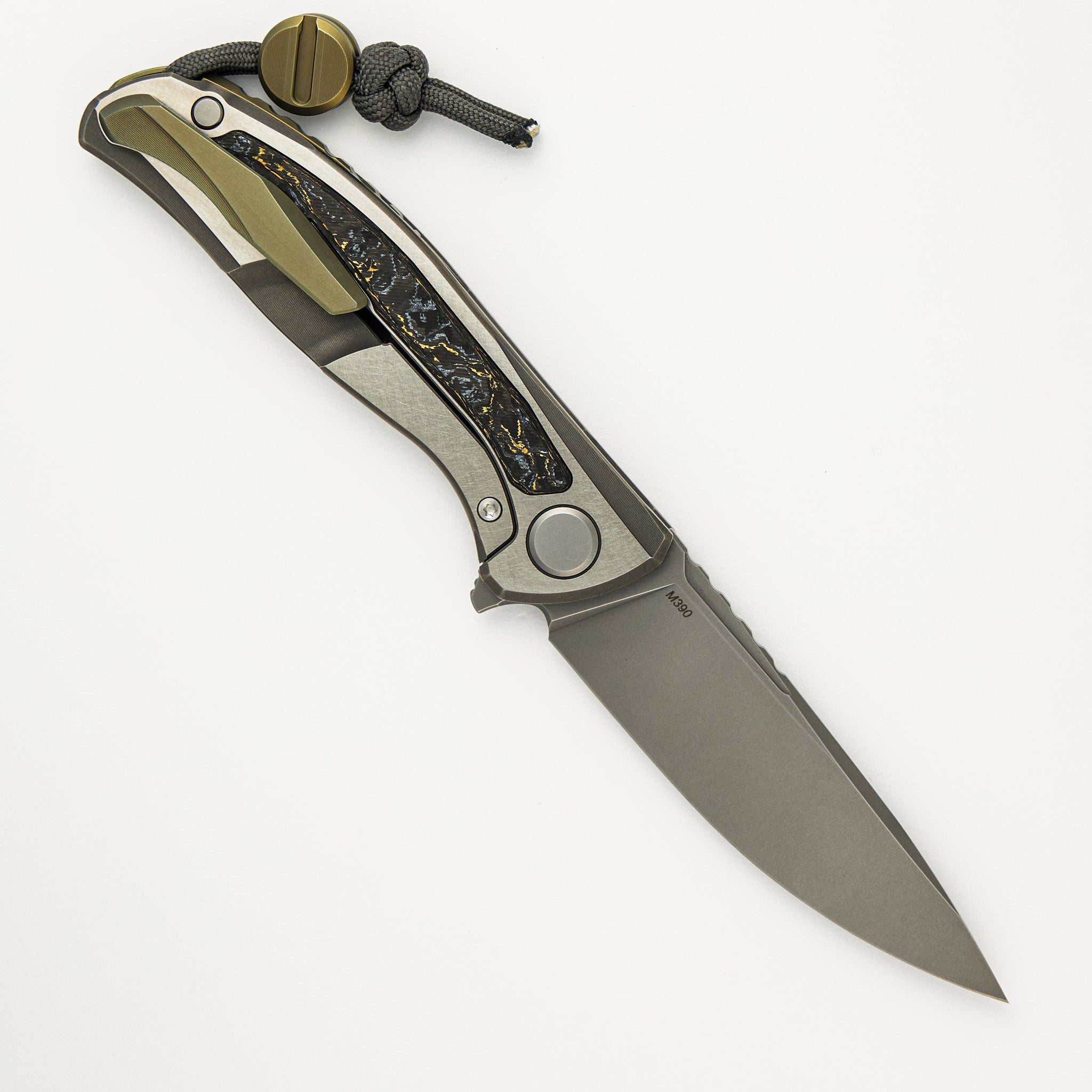 Shirogorov F95NL Gen. 5 - Blade Show Exclusive 2024 - M390 Blade - Titanium Handle - Golden Spark TechnoCarbo Inlays - MRBS