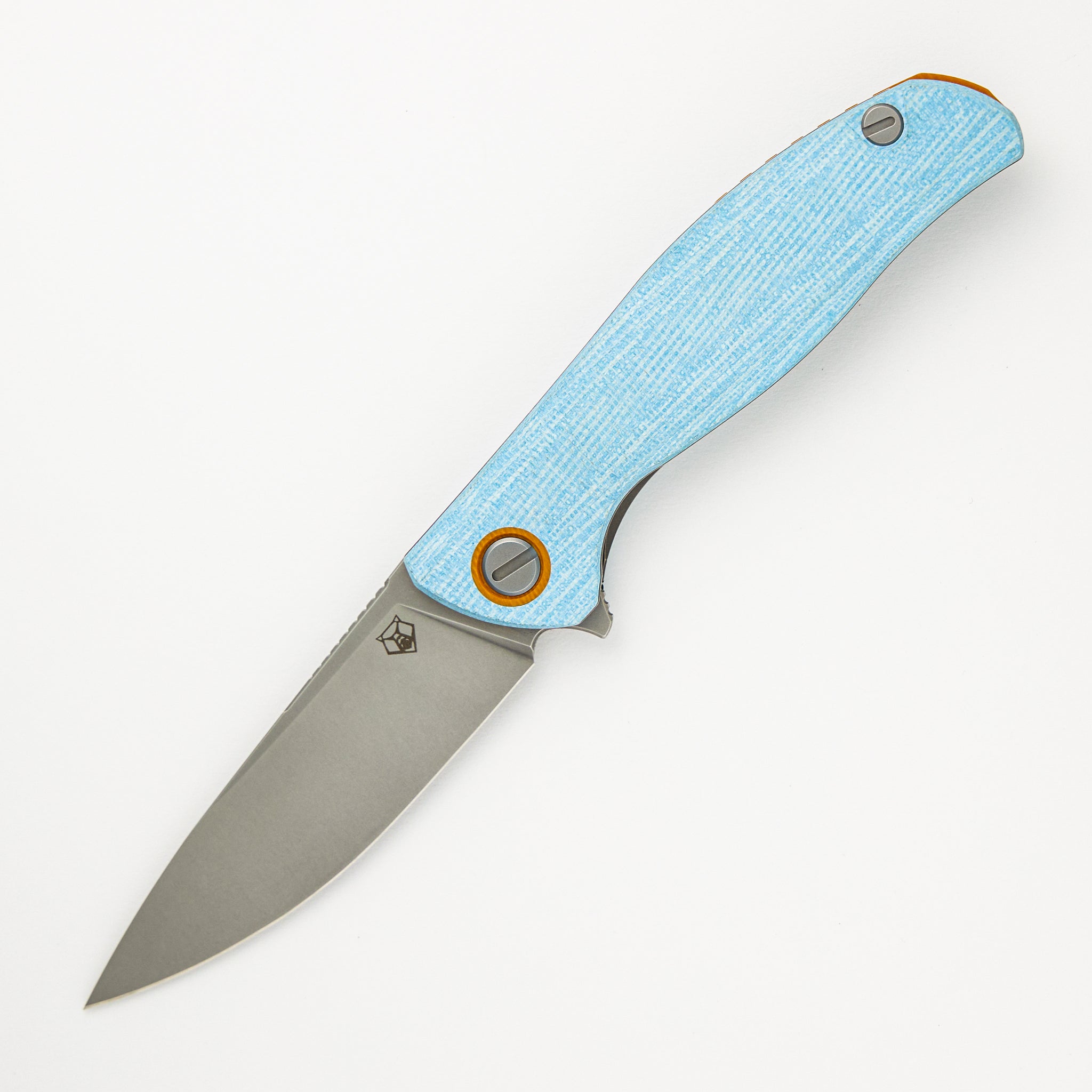 Shirogorov F3 - Elmax Blade - Blue Micarta W/ Orange G10 Accents - MRBS