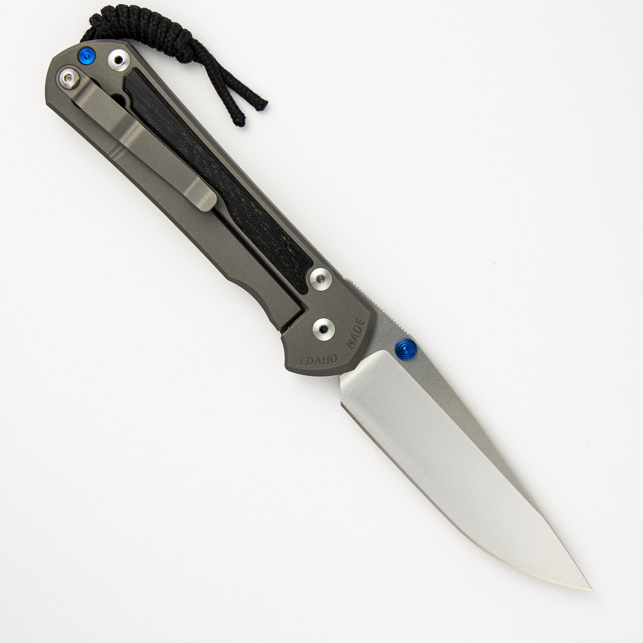 Chris Reeve Large Sebenza 31 - Bog Oak Inlays - Drop Point Polished CPM MagnaCut Blade - Blue Double Lugs