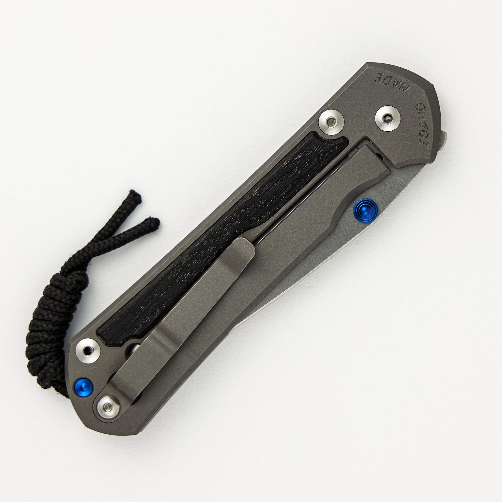 Large Sebenza 31 - Bog Oak Inlays - Drop Point Polished CPM MagnaCut Blade - Blue Double Lugs