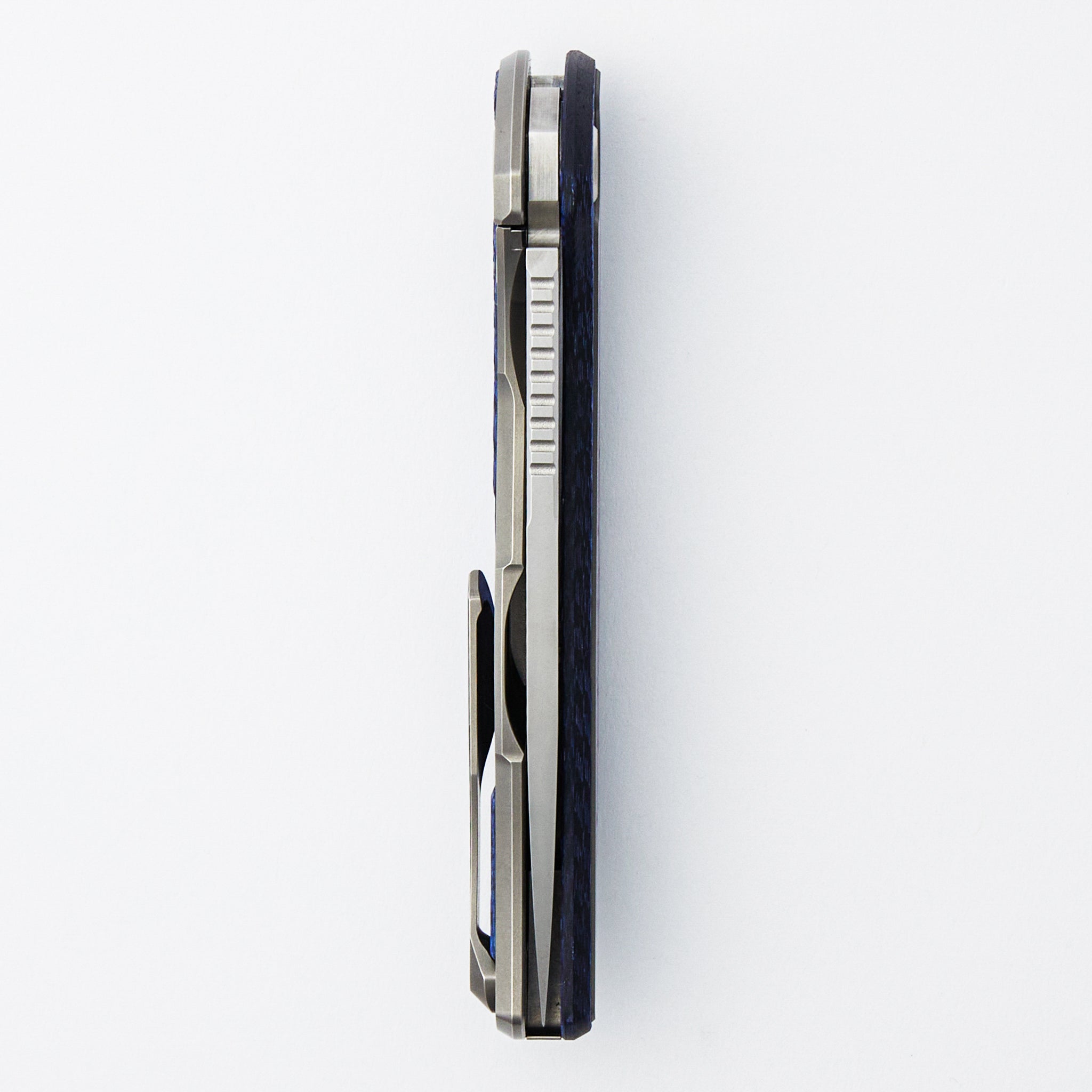 UniHati F95 Unique Graphic Custom Division - Titanium/Dark Blue Alutex Handle - Vanax 37 Blade - RBS
