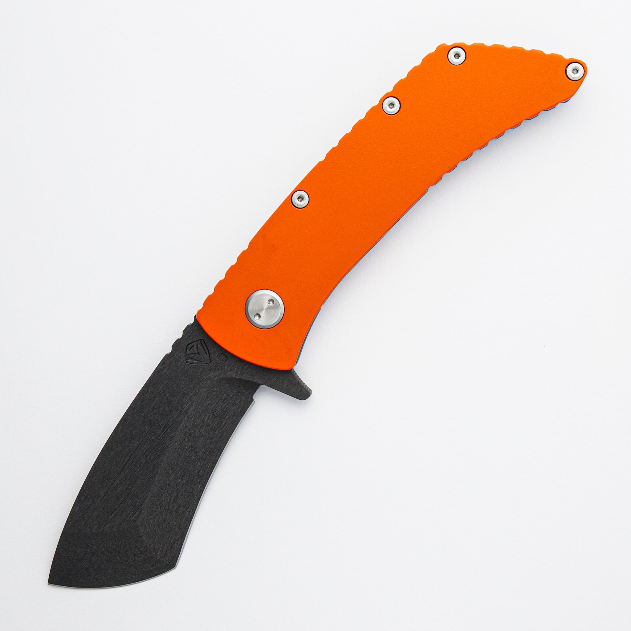 TFF-2 - D2 Blade - Flamed Titanium/Orange G10 Handle