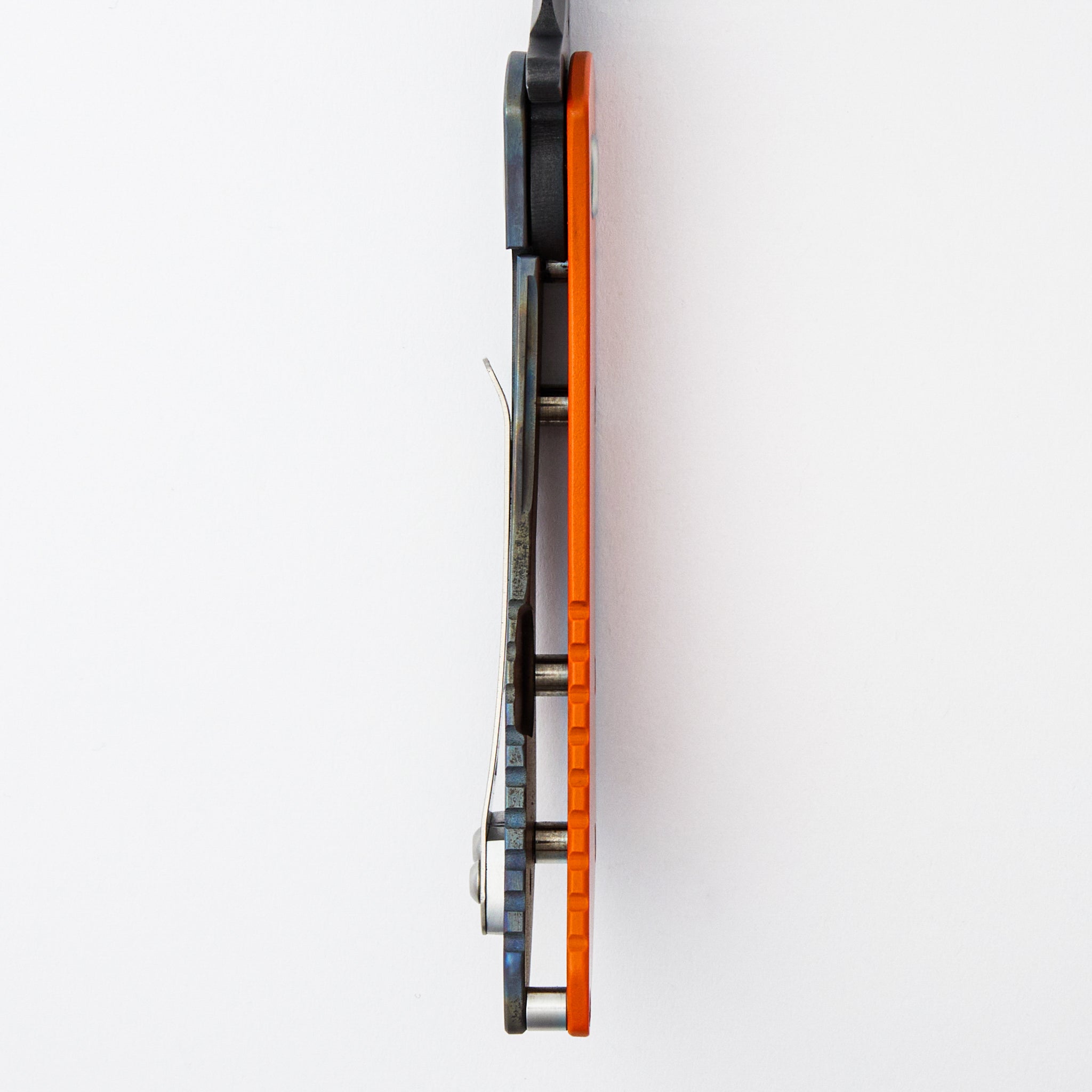 TFF-2 - D2 Blade - Flamed Titanium/Orange G10 Handle