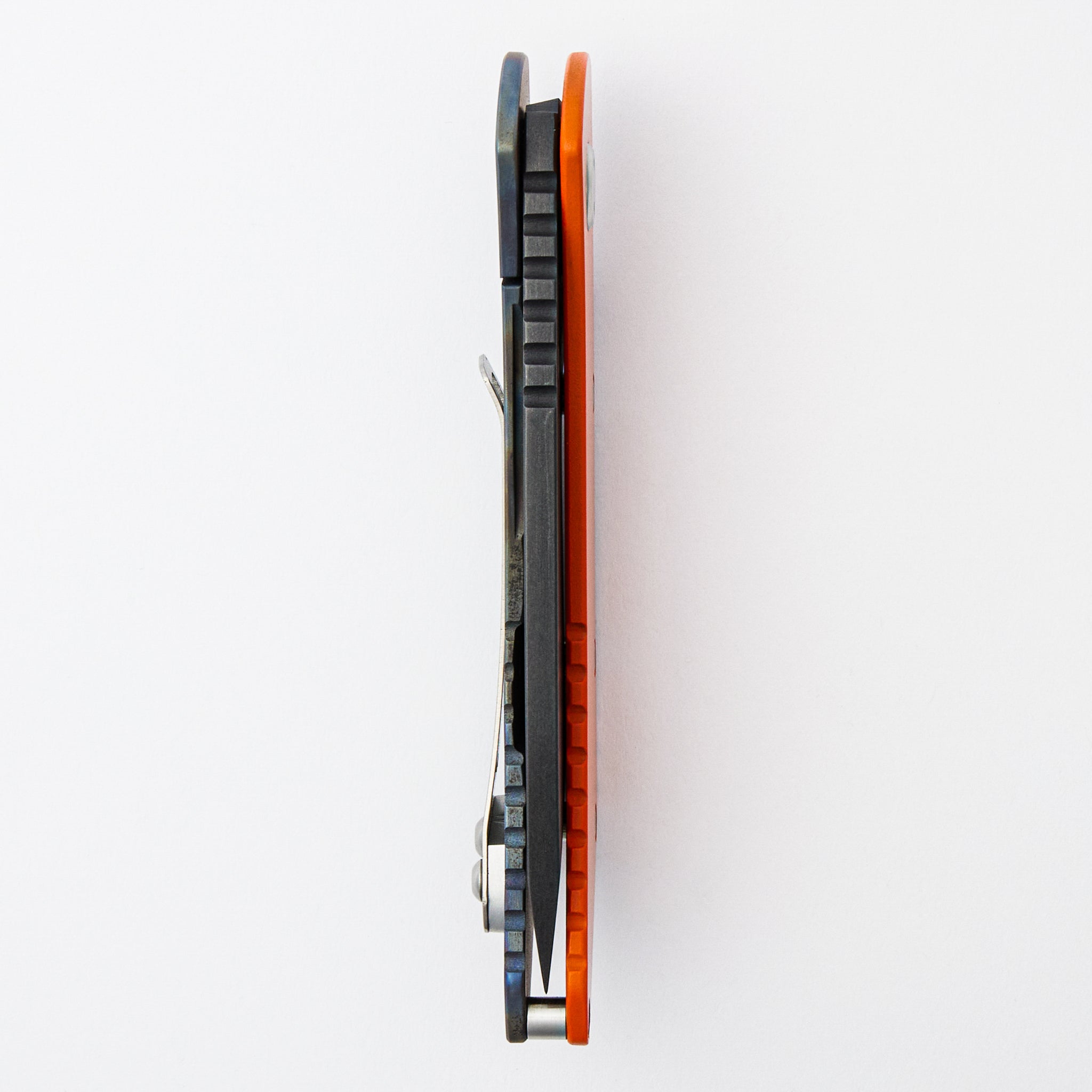 TFF-2 - D2 Blade - Flamed Titanium/Orange G10 Handle