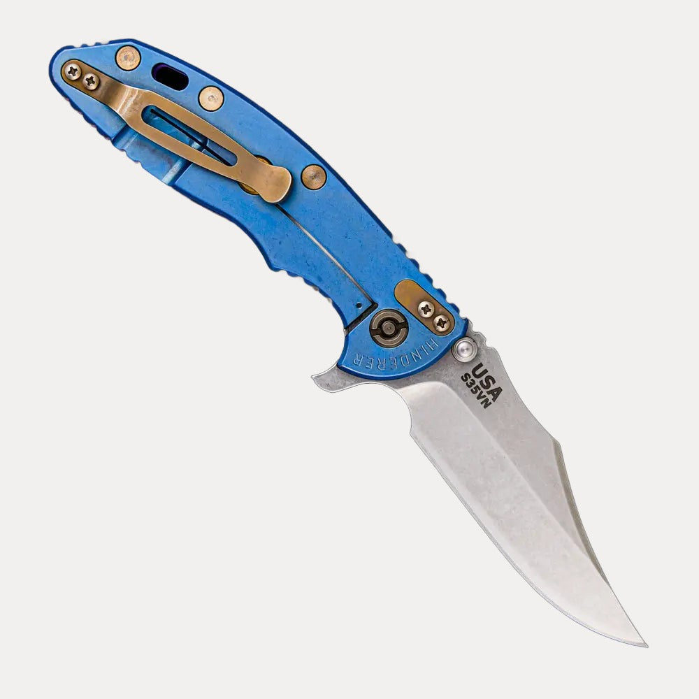 Hinderer Knives XM-18 3.5″ – Bowie CPM S35VN Blade – Titanium / Carbon