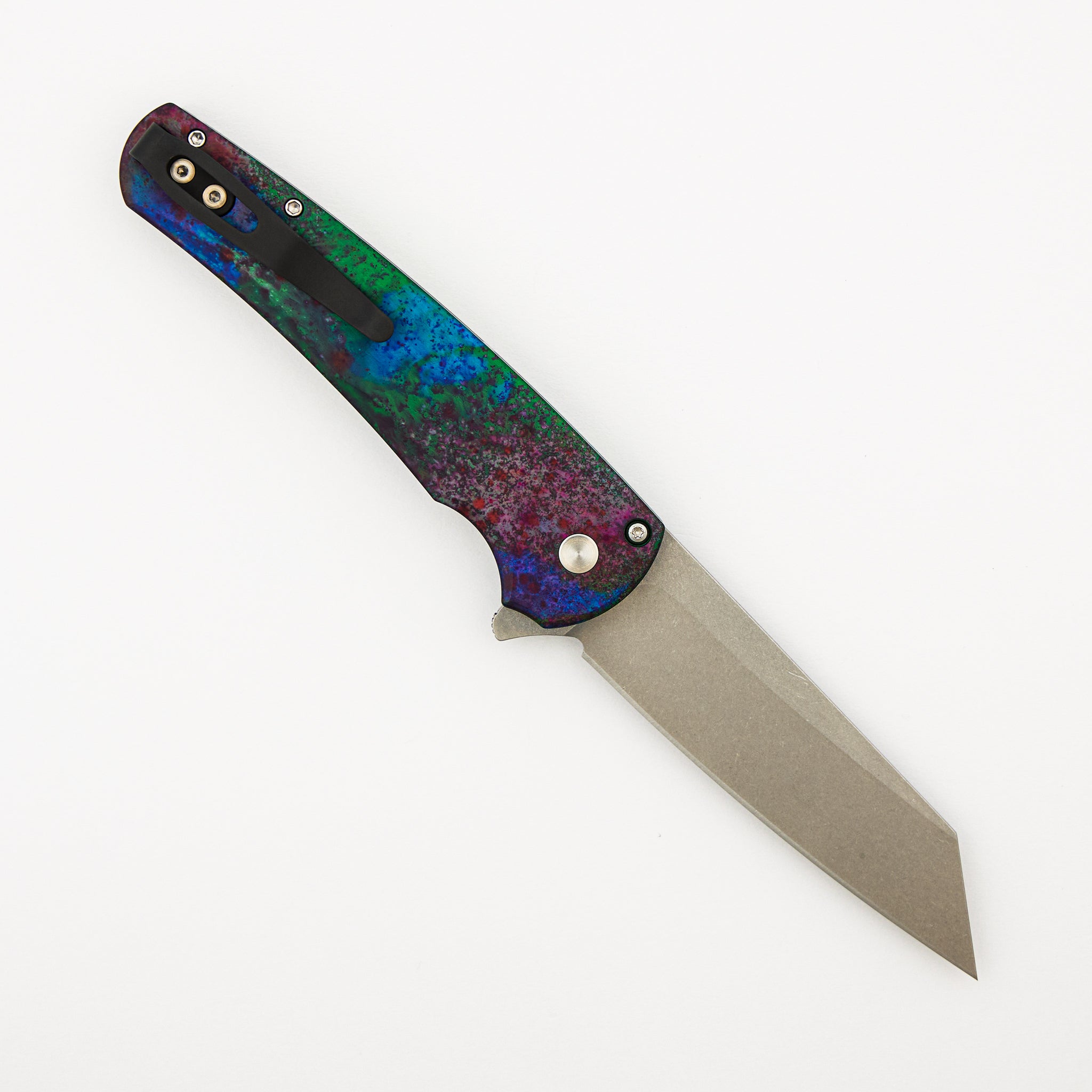 Malibu Flipper - AE.Malibu.1 - Northern Lights Anodized Aluminum Handle - Stonewashed 20CV Reverse Tanto Blade