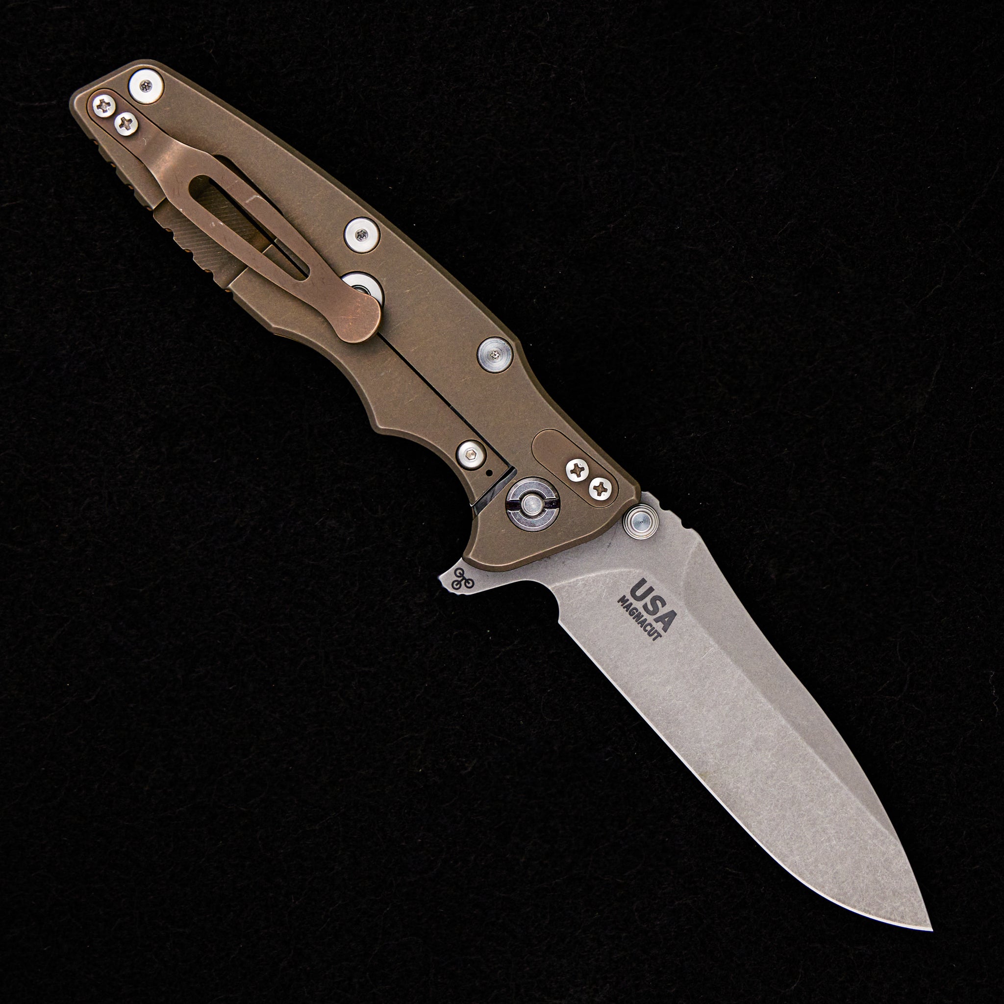 Hinderer Knives Eklipse 3.5″ – MagnaCut Swedged Spear – Tri-Way – Battle Bronze – Black G10