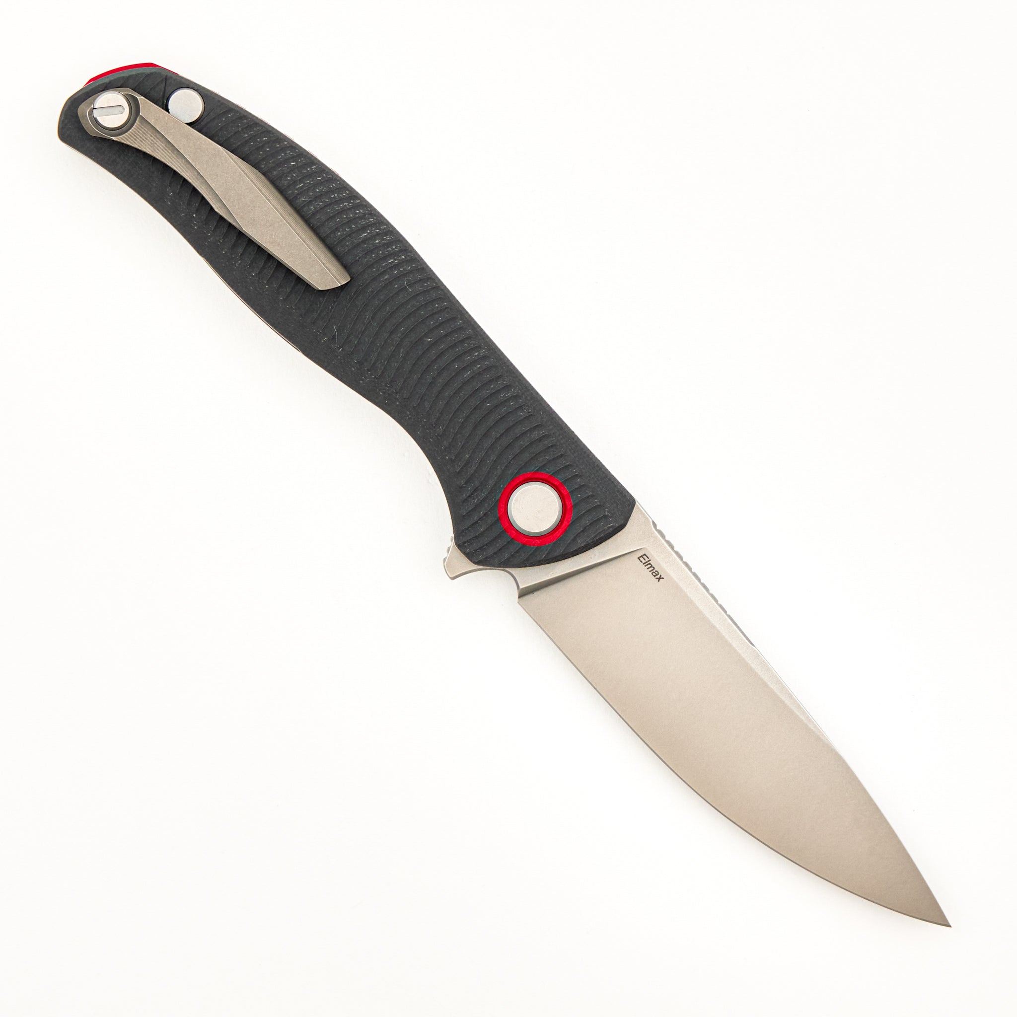 F3 - Elmax Blade - Gray G10 Handle W/ Red Accents - MRBS