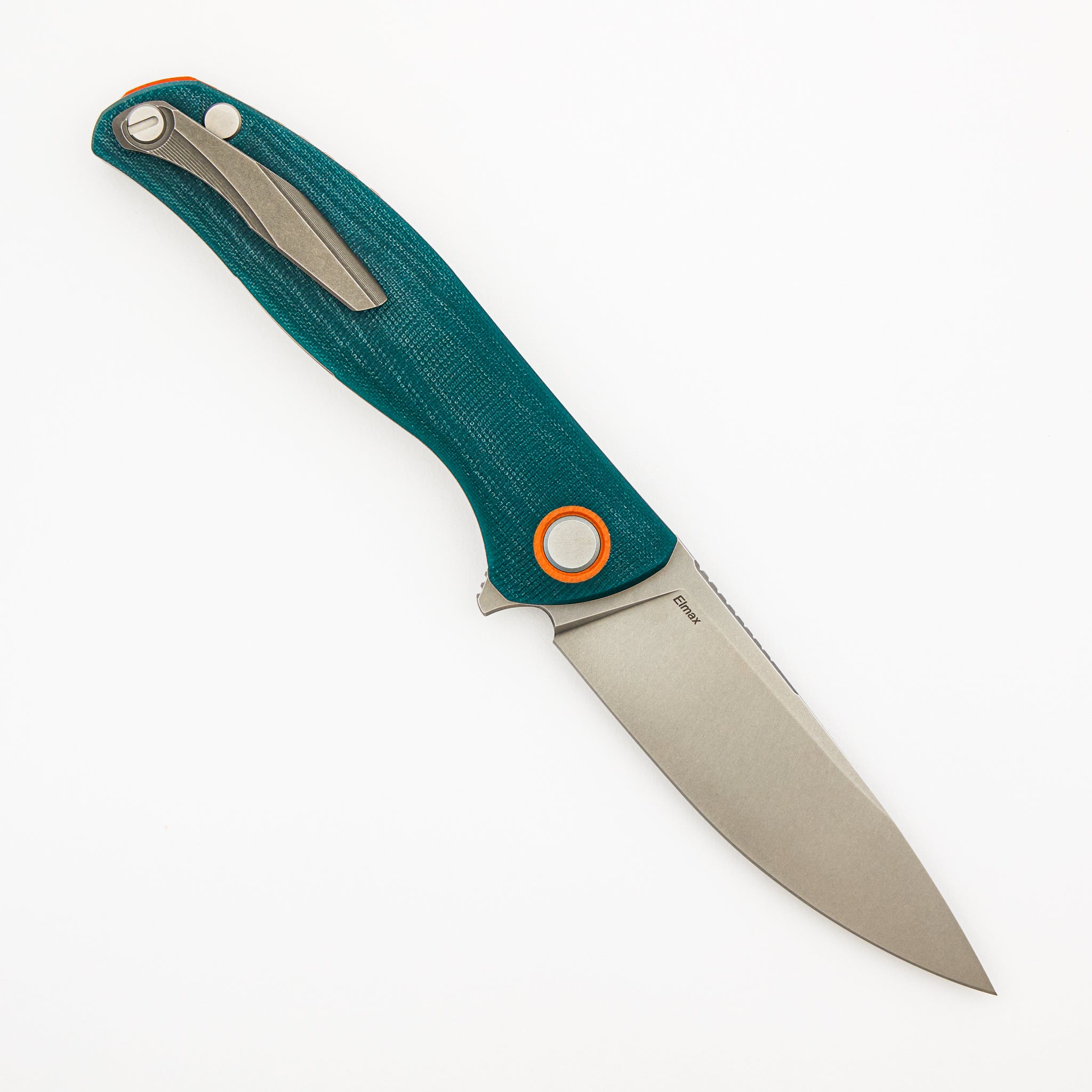F3 - Elmax Blade - Emerald Micarta Handle - Orange G10 Accents - MRBS