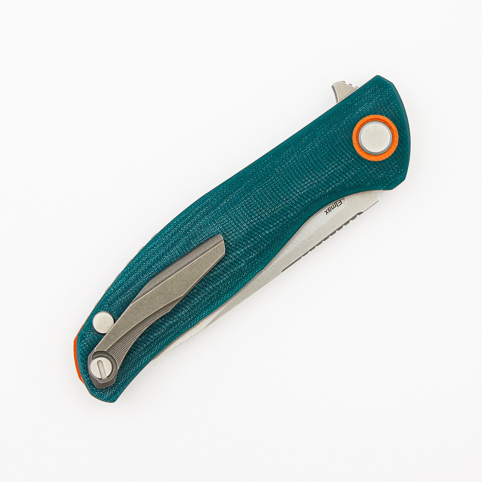 F3 - Elmax Blade - Emerald Micarta Handle - Orange G10 Accents - MRBS