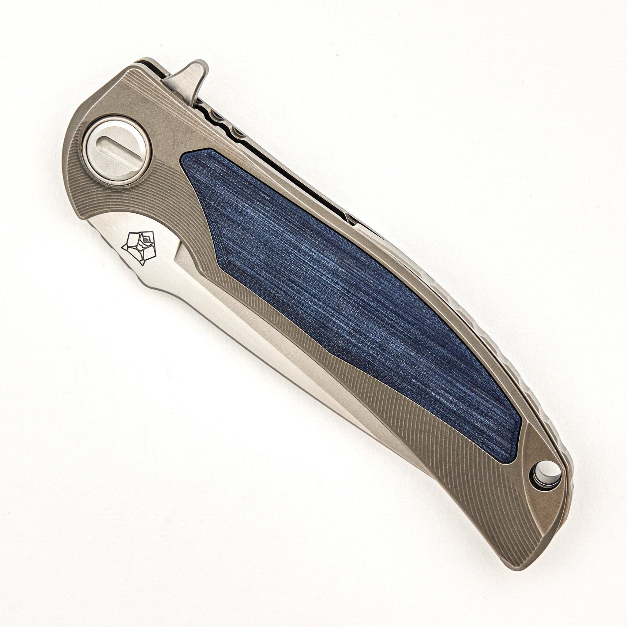 Denim Overkill - S90V Blade - Titanium Handle W/ Jeans Micarta Inlays - SRRBS (RJ Martin Design)