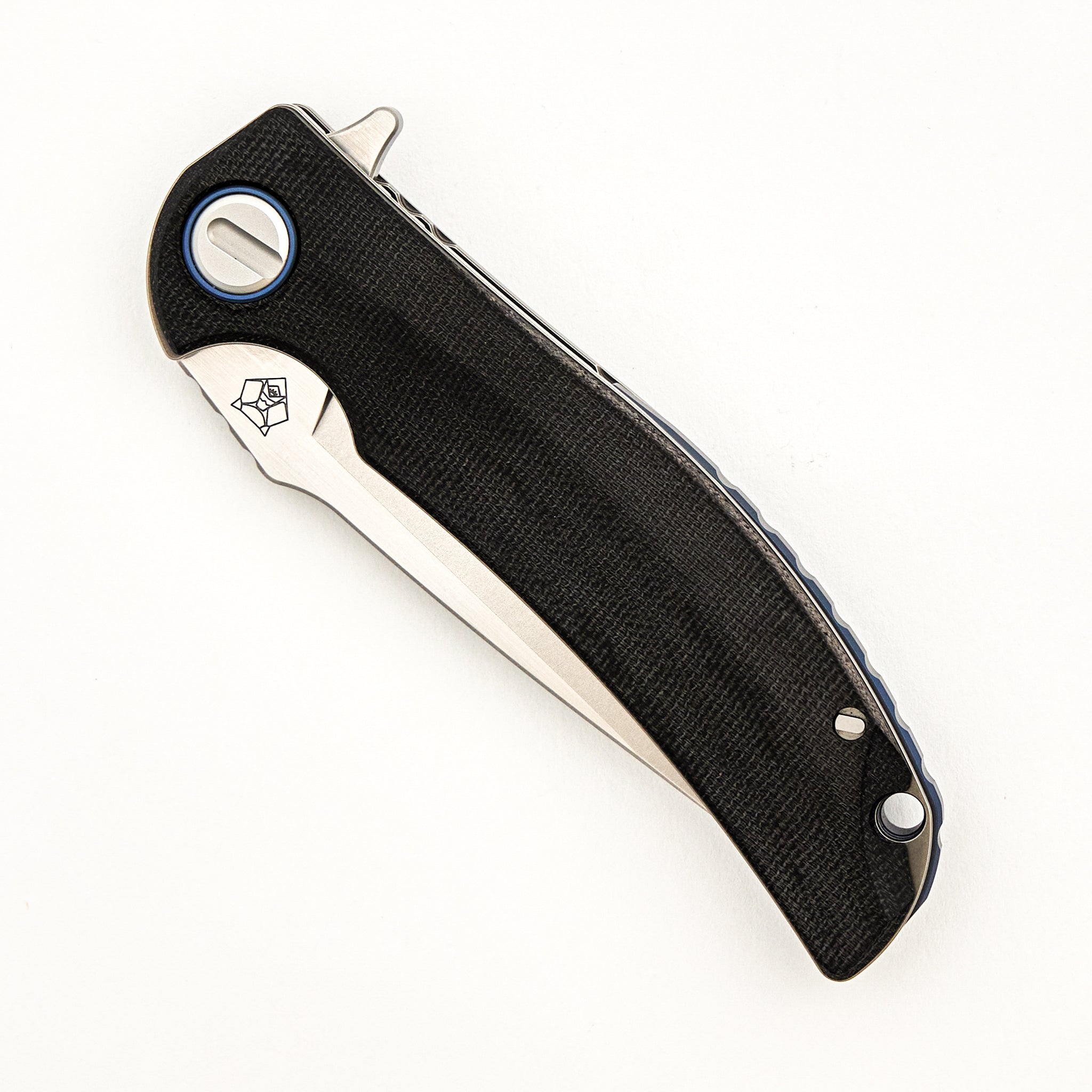 Soft Overkill - M398 Blade - Black Canvas Micarta Handle - SRRBS (RJ Martin Design)