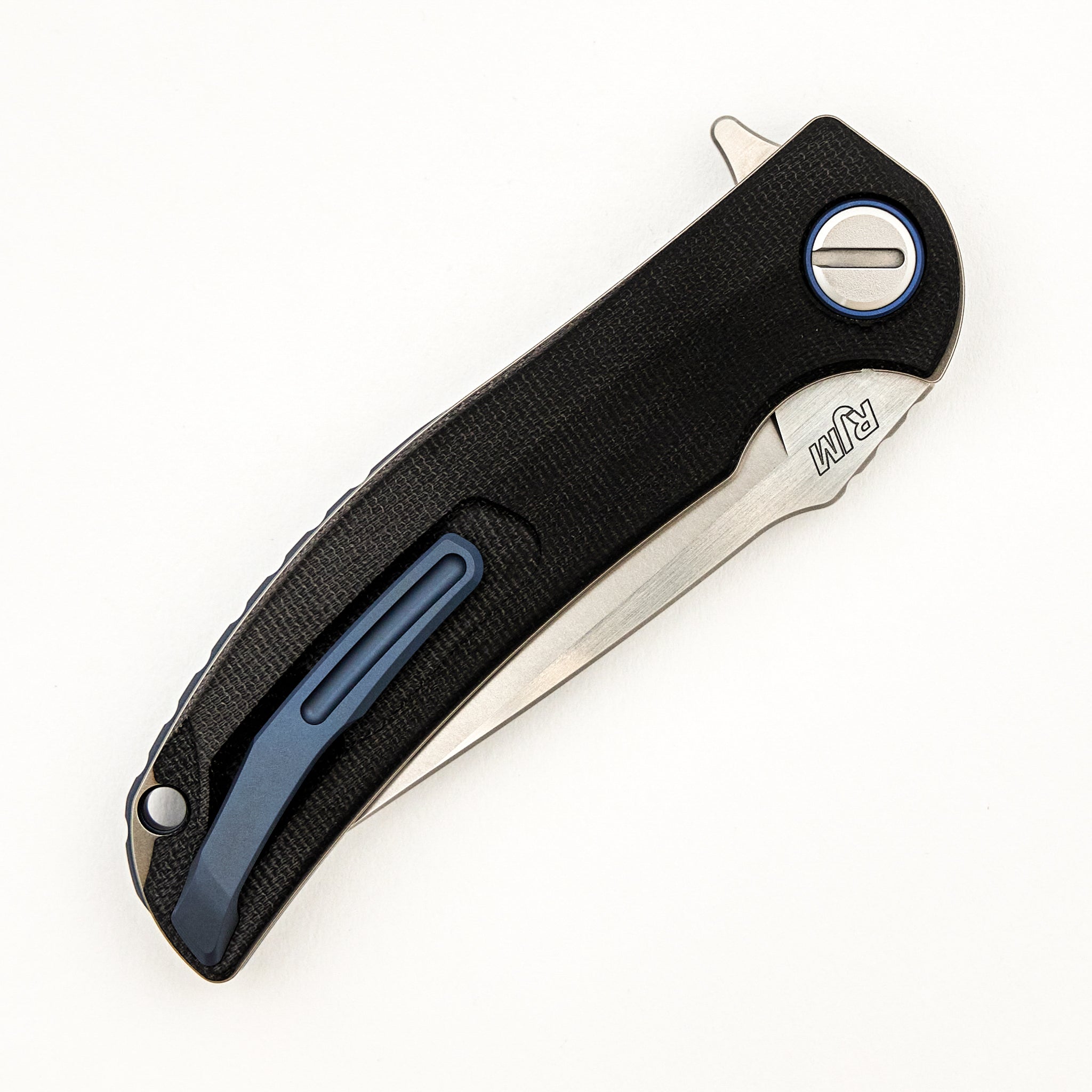 Soft Overkill - M398 Blade - Black Canvas Micarta Handle - SRRBS (RJ Martin Design)