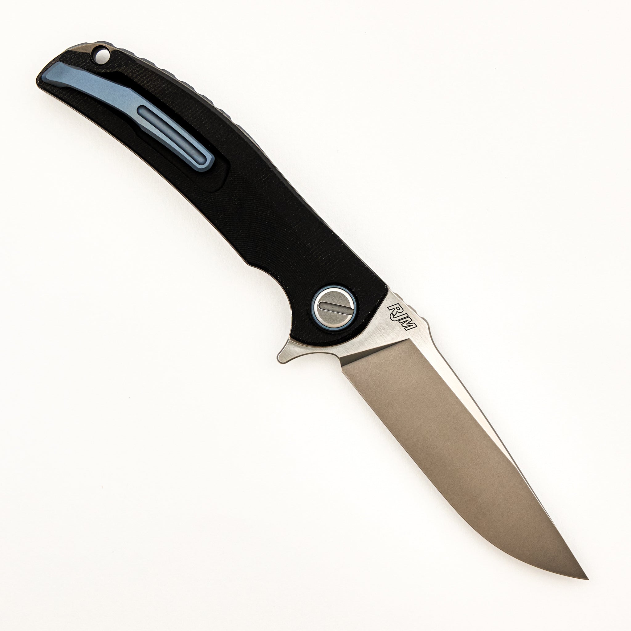 Soft Overkill - M398 Blade - Black Canvas Micarta Handle - SRRBS (RJ Martin Design)