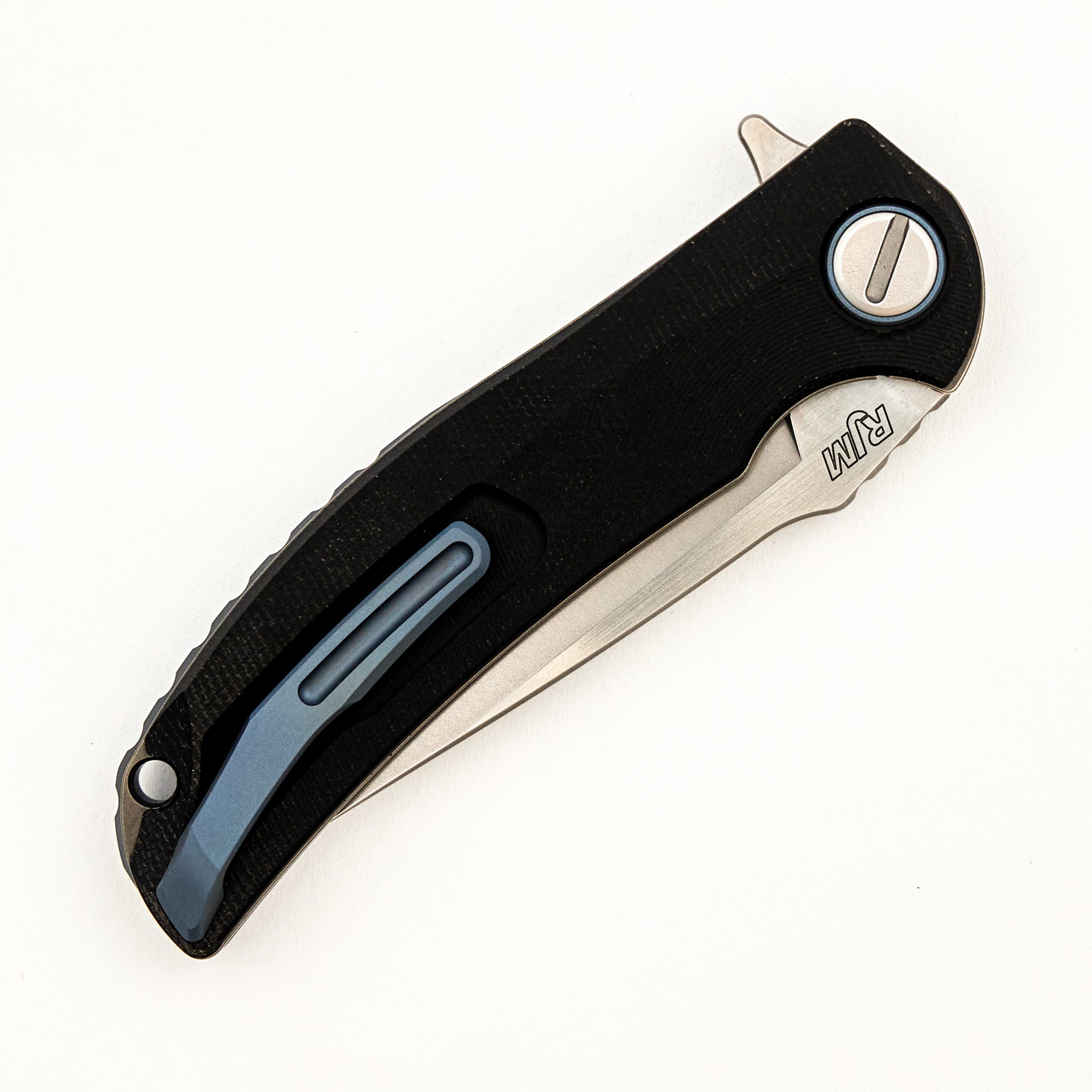Soft Overkill - M398 Blade - Black Canvas Micarta Handle - SRRBS (RJ Martin Design)