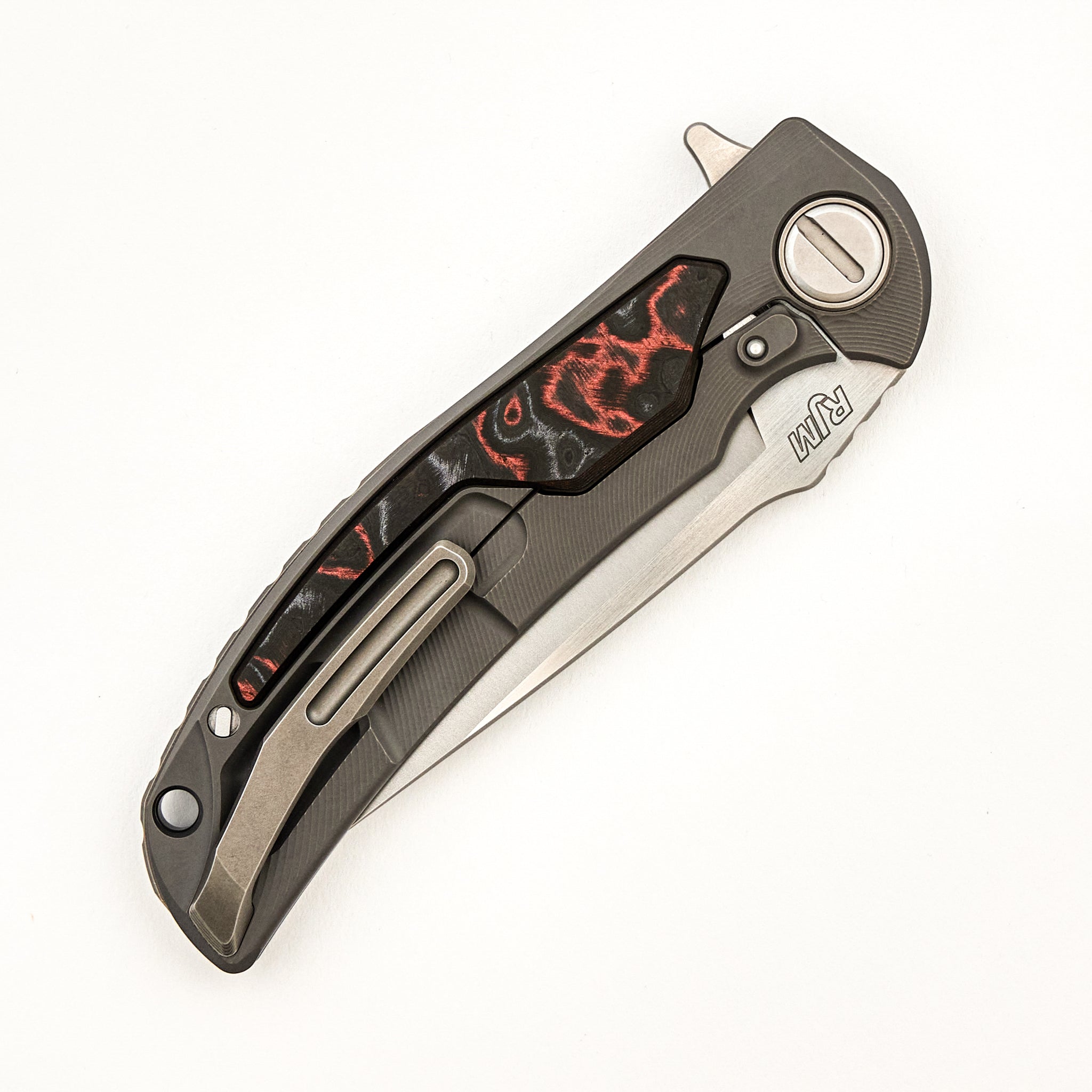 Molten Overkill - MagnaCut Blade - Titanium Handle W/ Lava & Ash CarboTi Inlays - SRRBS (RJ Martin Design)