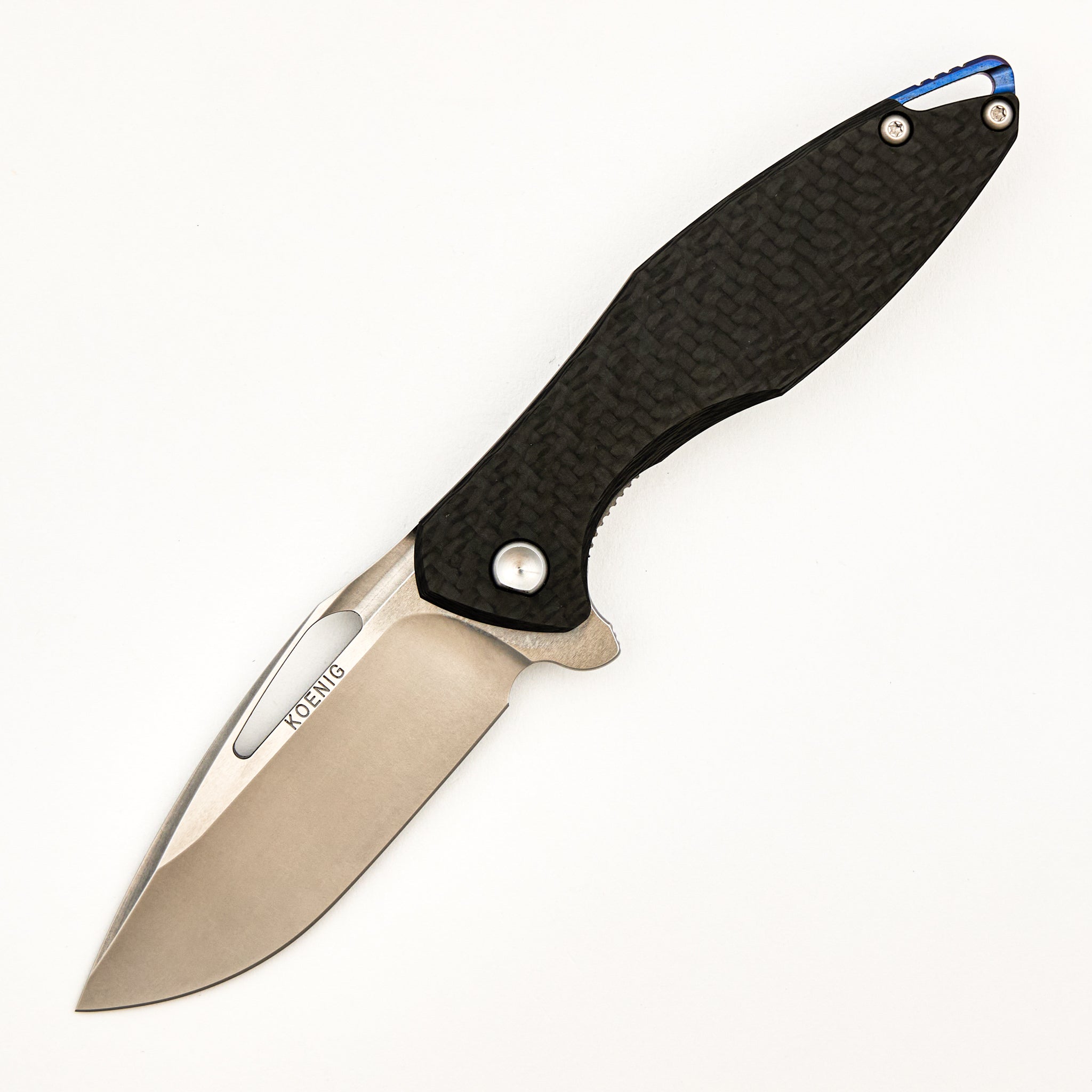 Large Sebenza 21 – Macassar Ebony Inlay – Basketweave Blade