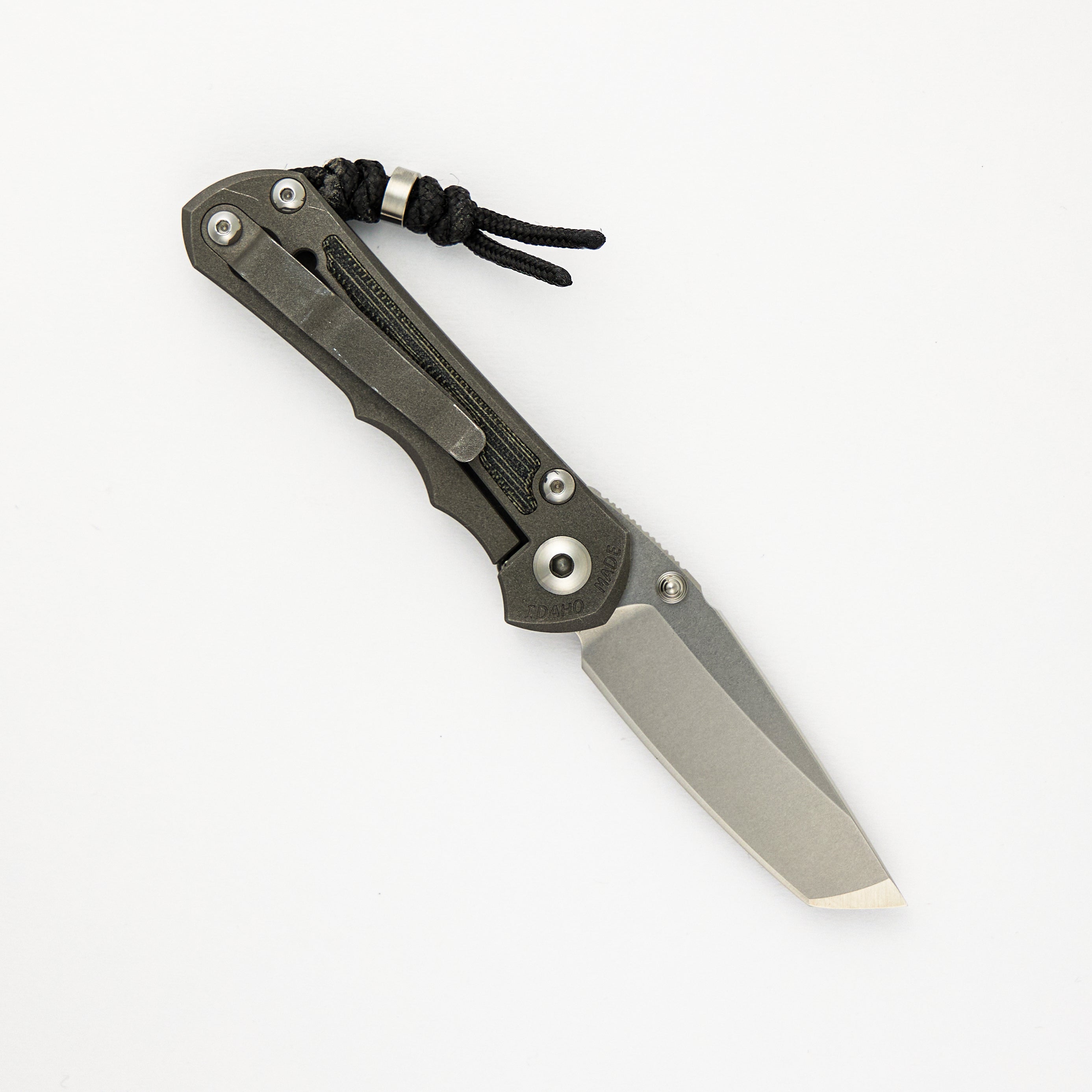 Small Inkosi - Tanto CPM S45VN Blade - Black Canvas Micarta Inlays