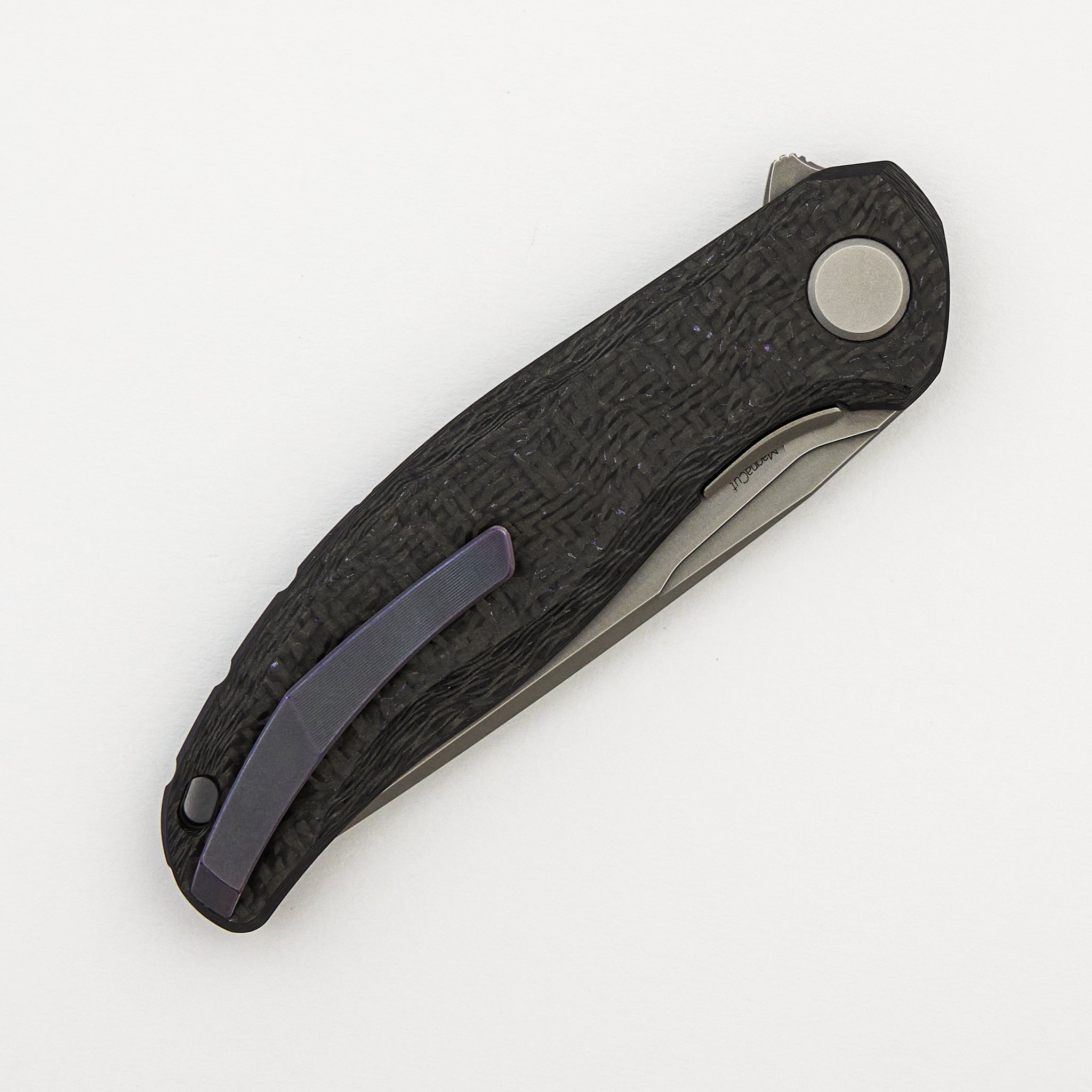 Stellar CF First Production – Purple Carbon Fiber Handle – MagnaCut Blade – MRBS
