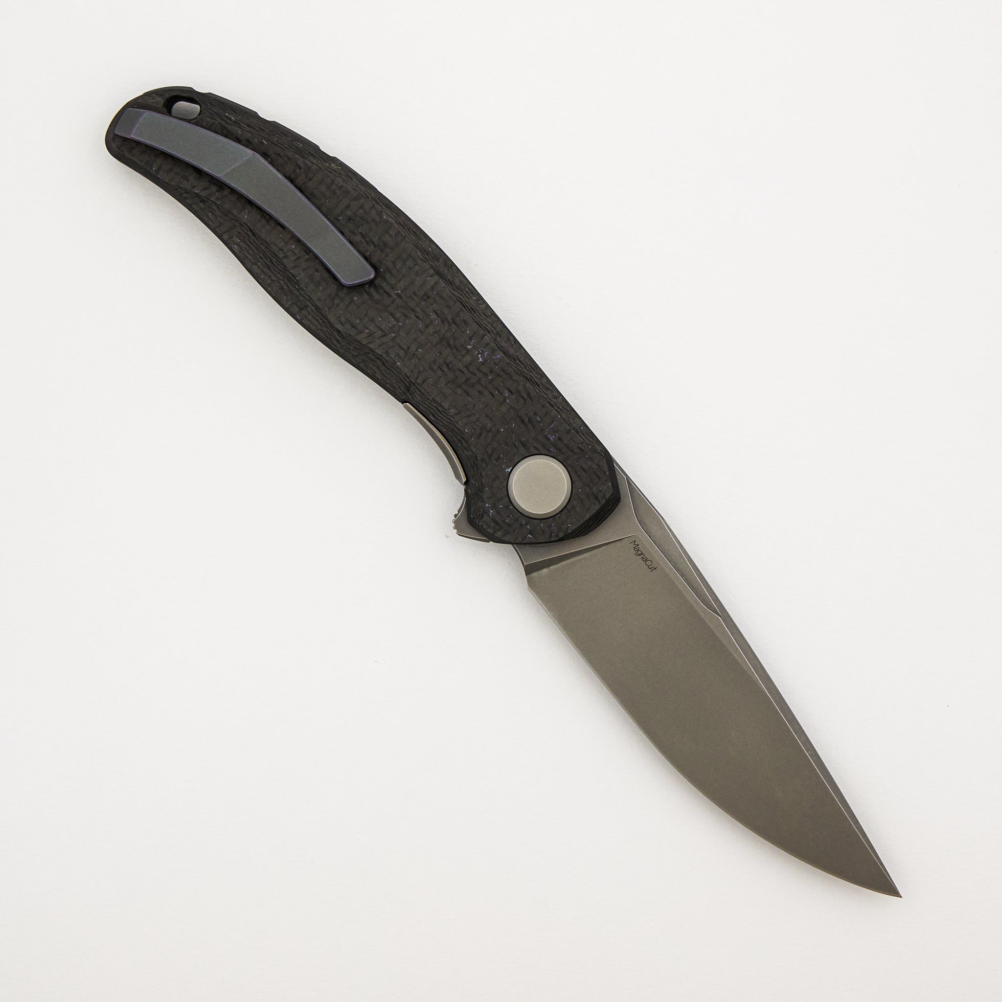 Stellar CF First Production – Purple Carbon Fiber Handle – MagnaCut Blade – MRBS