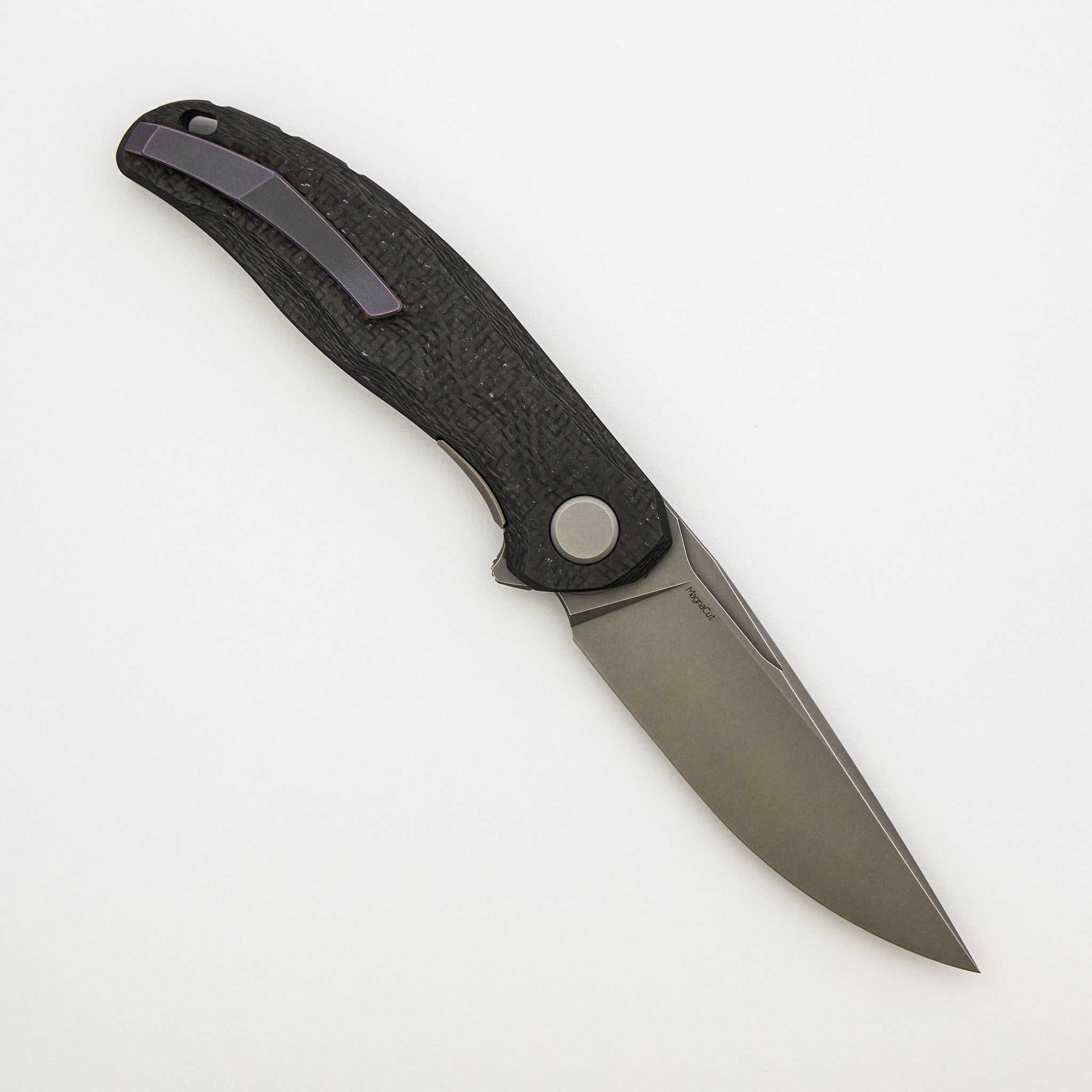 Stellar CF First Production – Purple Carbon Fiber Handle – MagnaCut Blade – MRBS