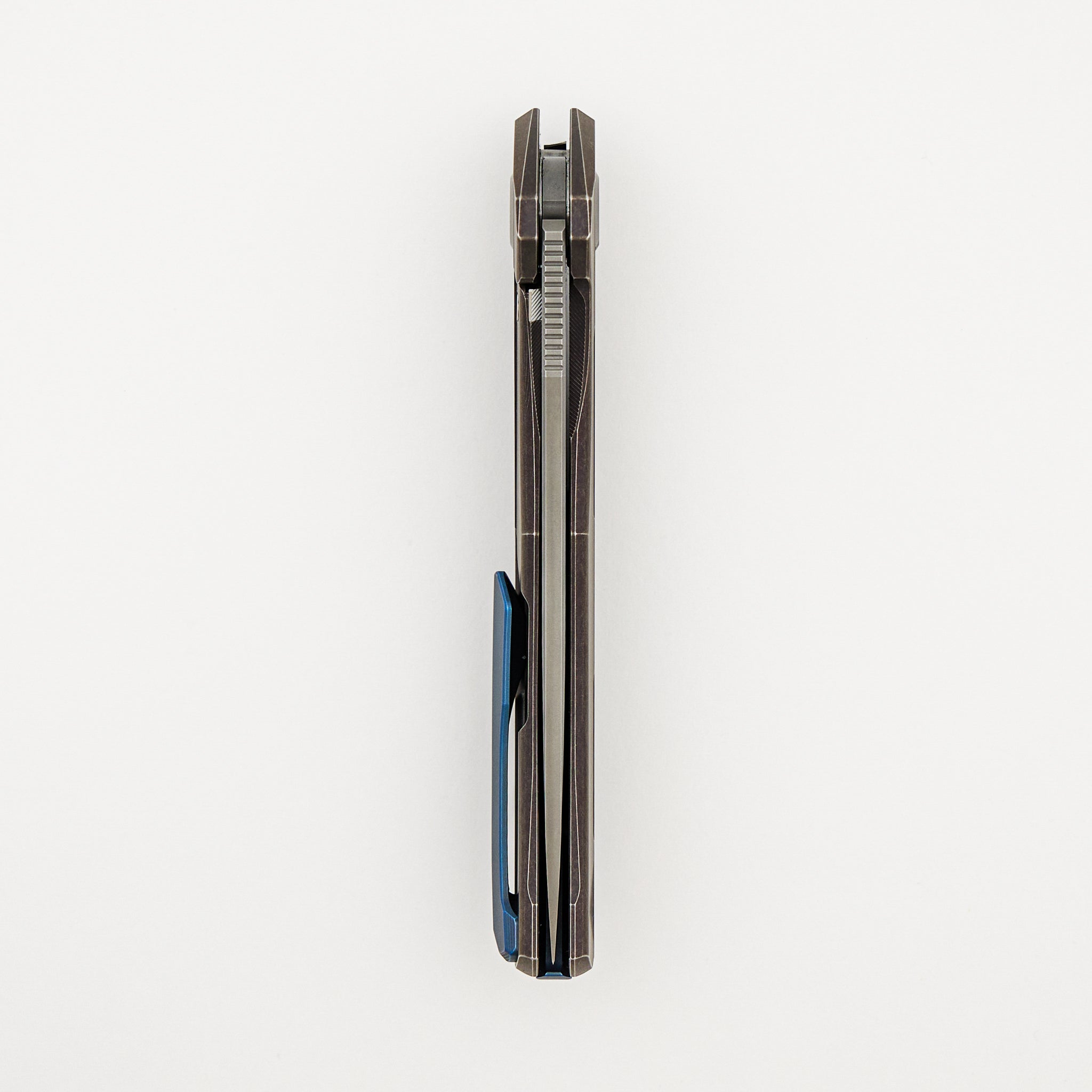 Quantum - M390 Blade - Bronze Ano Titanium Handle - Blue Ano Accents - MRBS