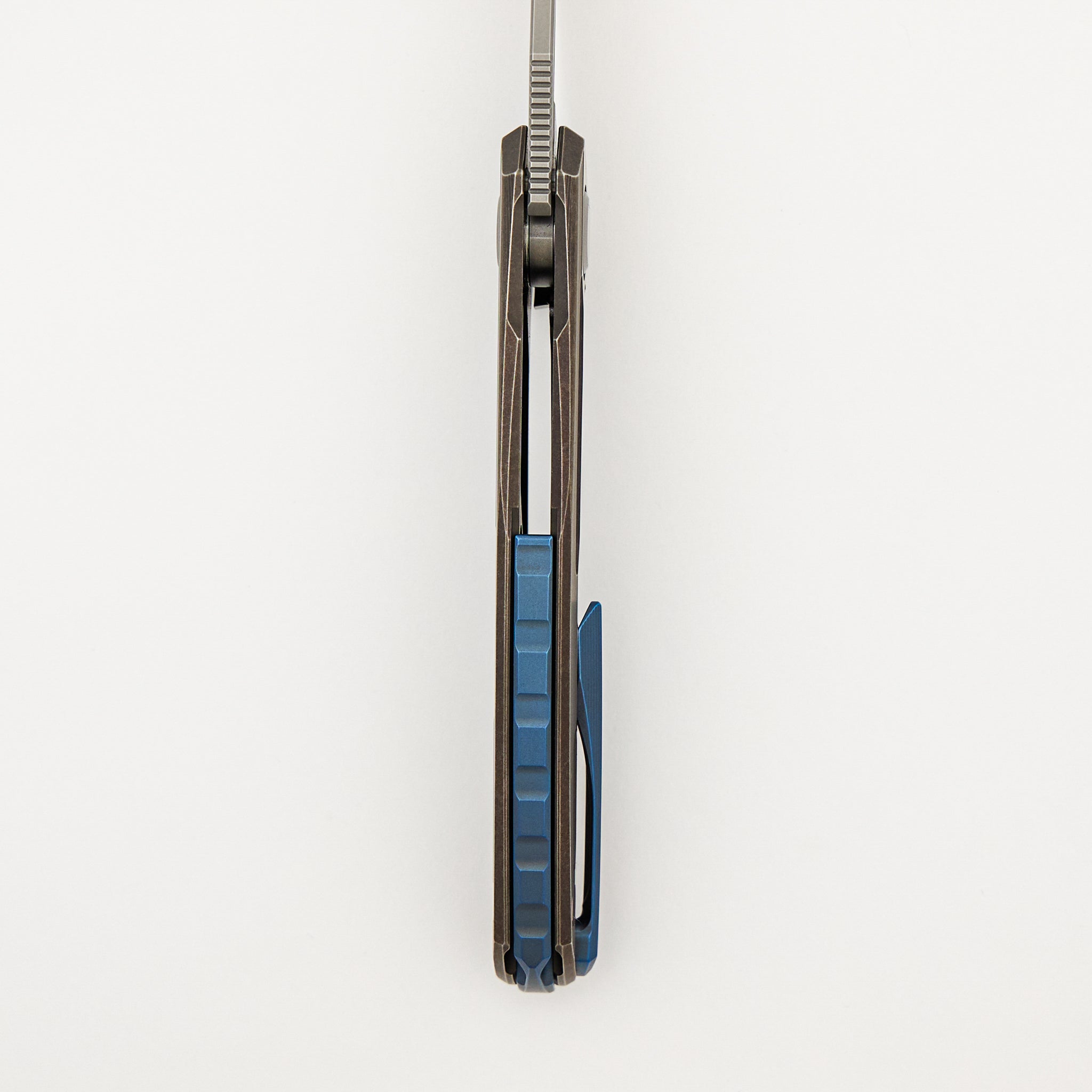 Quantum - M390 Blade - Bronze Ano Titanium Handle - Blue Ano Accents -