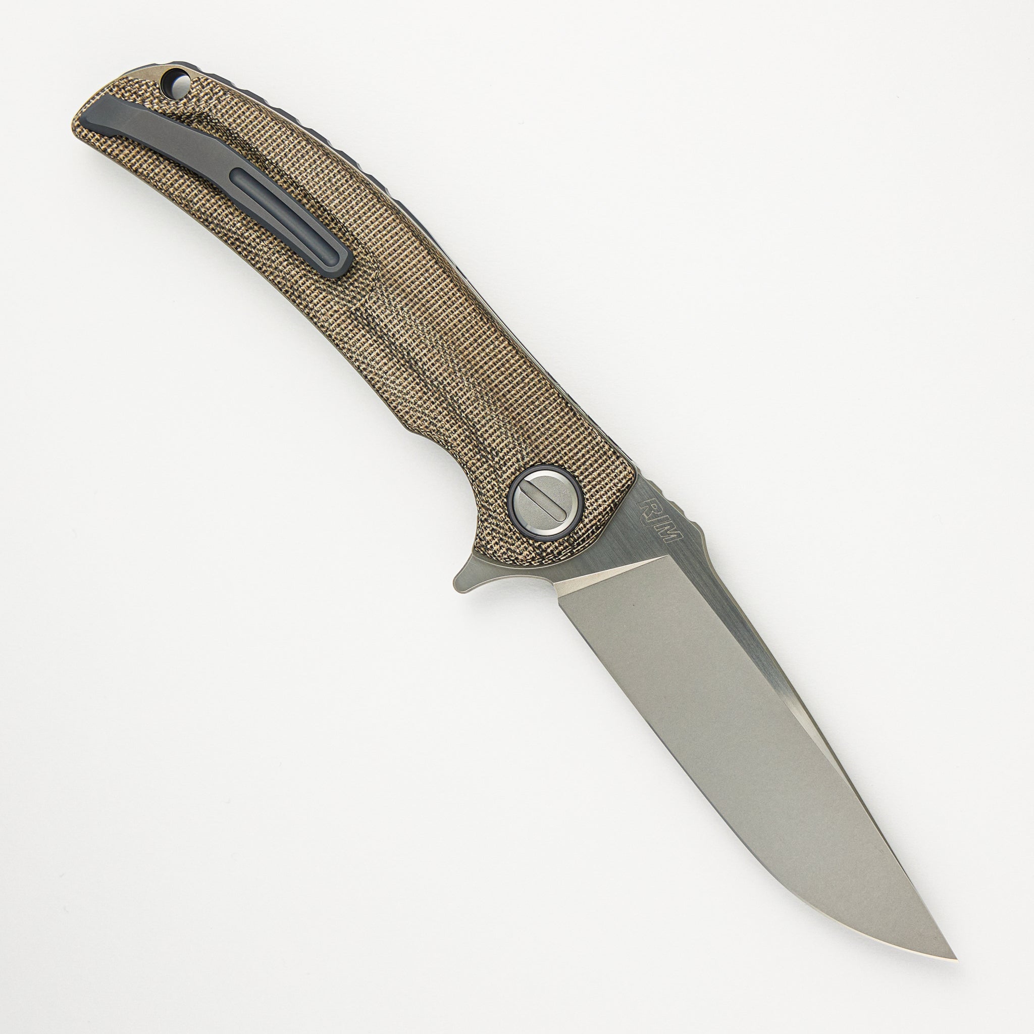 Shirogorov "Limited Edition" RJ Martin Design Soft Overkill - M398 Blade - Green Canvas Micarta Handle - RBS