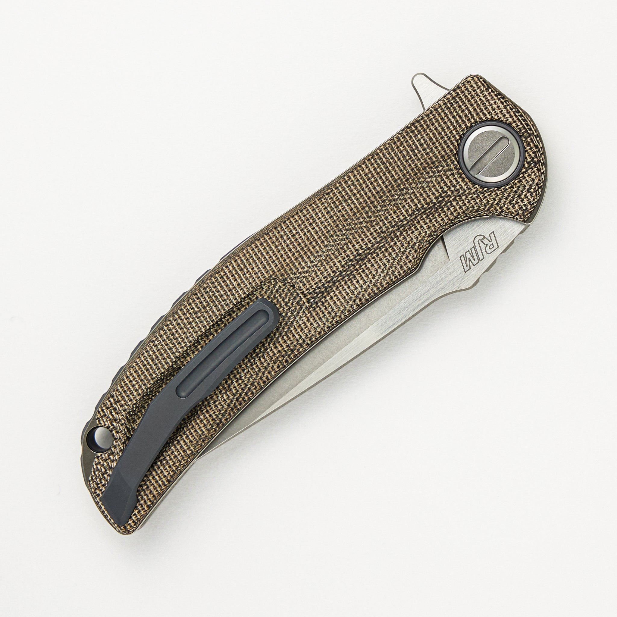 Shirogorov "Limited Edition" RJ Martin Design Soft Overkill - M398 Blade - Green Canvas Micarta Handle - RBS