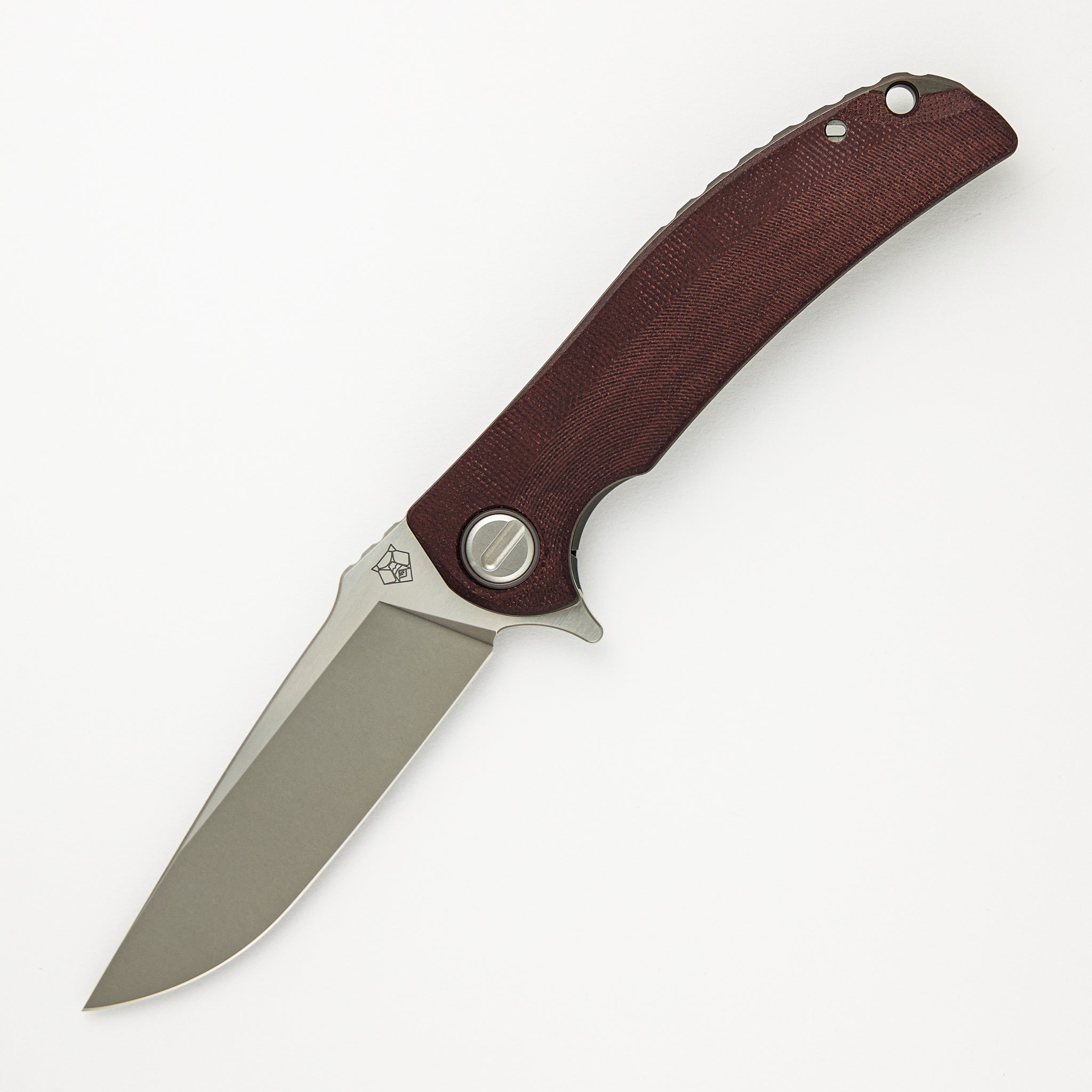 Shirogorov "Limited Edition" RJ Martin Design Soft Overkill - M398 Blade - Maroon Canvas Micarta Handle - RBS