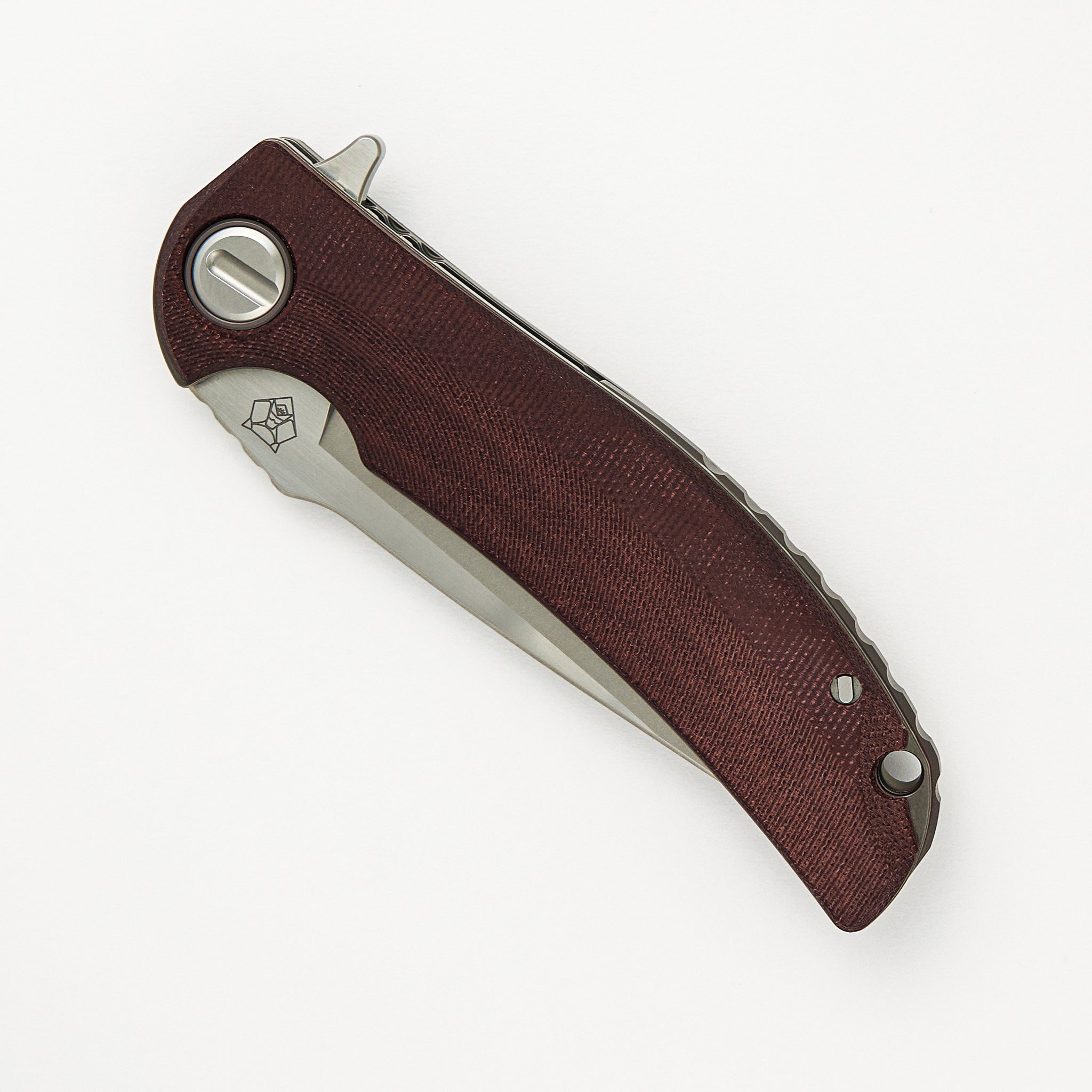 Shirogorov "Limited Edition" RJ Martin Design Soft Overkill - M398 Blade - Maroon Canvas Micarta Handle - RBS