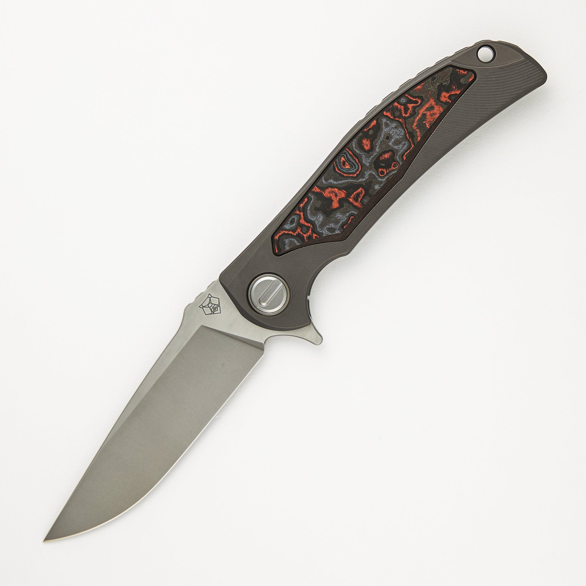 Shirogorov "Limited Edition" RJ Martin Design Molten Overkill - MagnaCut Blade - Titanium Handle W/ Lava & Ash CarboTi Inlays - SRRBS