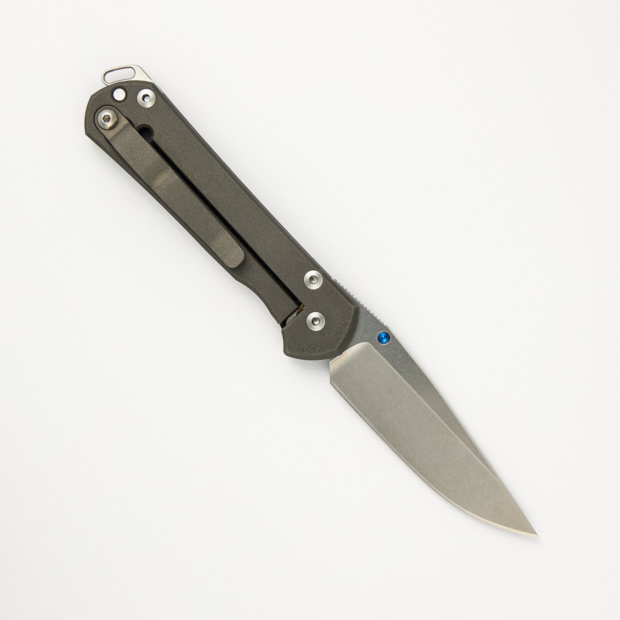 Chris Reeve Small Sebenza 21 - Carbon Fiber Handle - S35VN Blade - Blue Single Thumb Lug